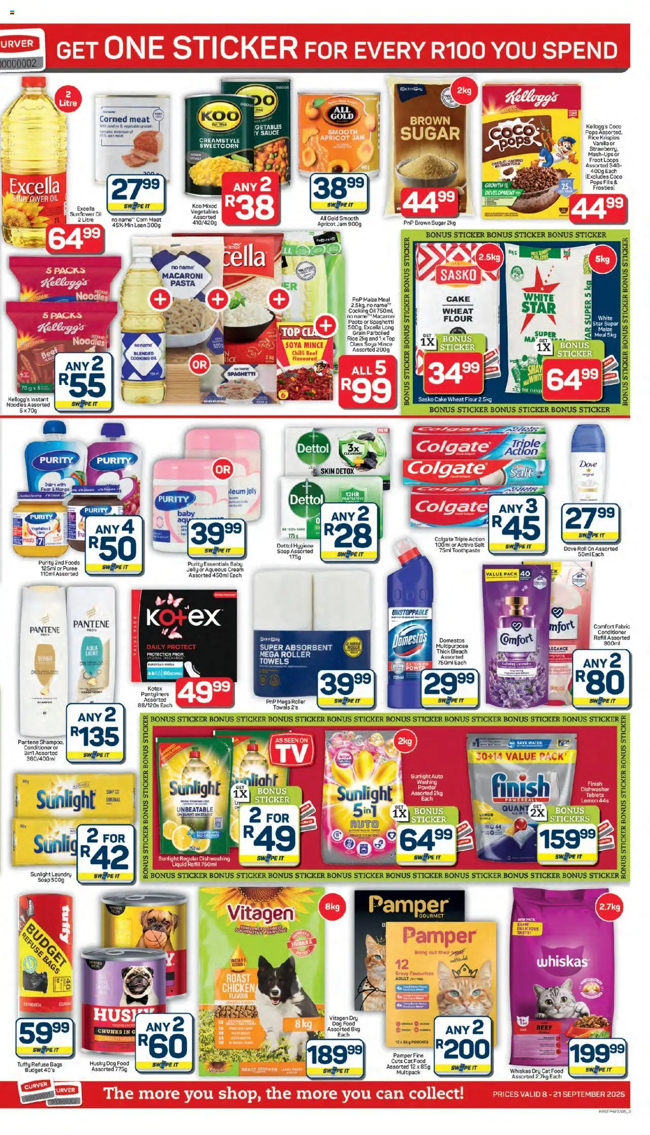New Pick n Pay catalogue – valid from 08.09.2025 | Page: 3 | Products: Chicken, Sauce, Salt, Cat food