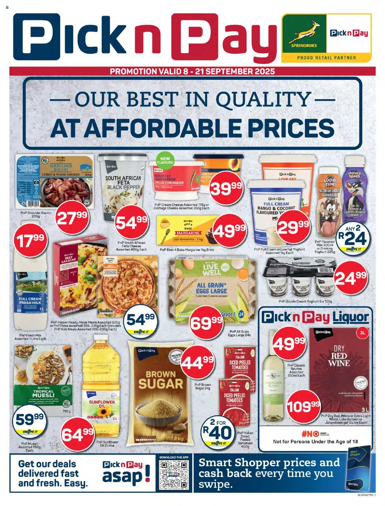 New Pick n Pay catalogue – valid from 08.09.2025 | Page: 1 | Products: Oil, Wine, Máscara de pestañas, Mango
