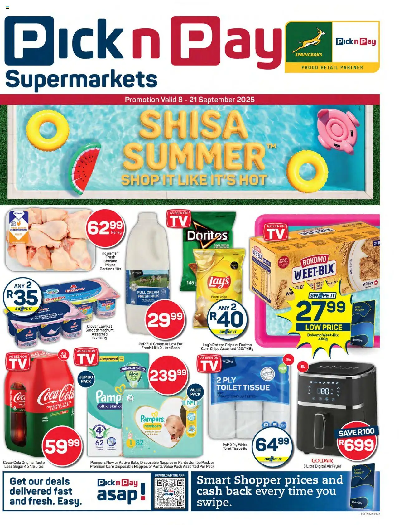 New Pick n Pay catalogue – valid from 08.09.2025 | Page: 1 | Products: Corn, Fryer, Chicken, Nappies