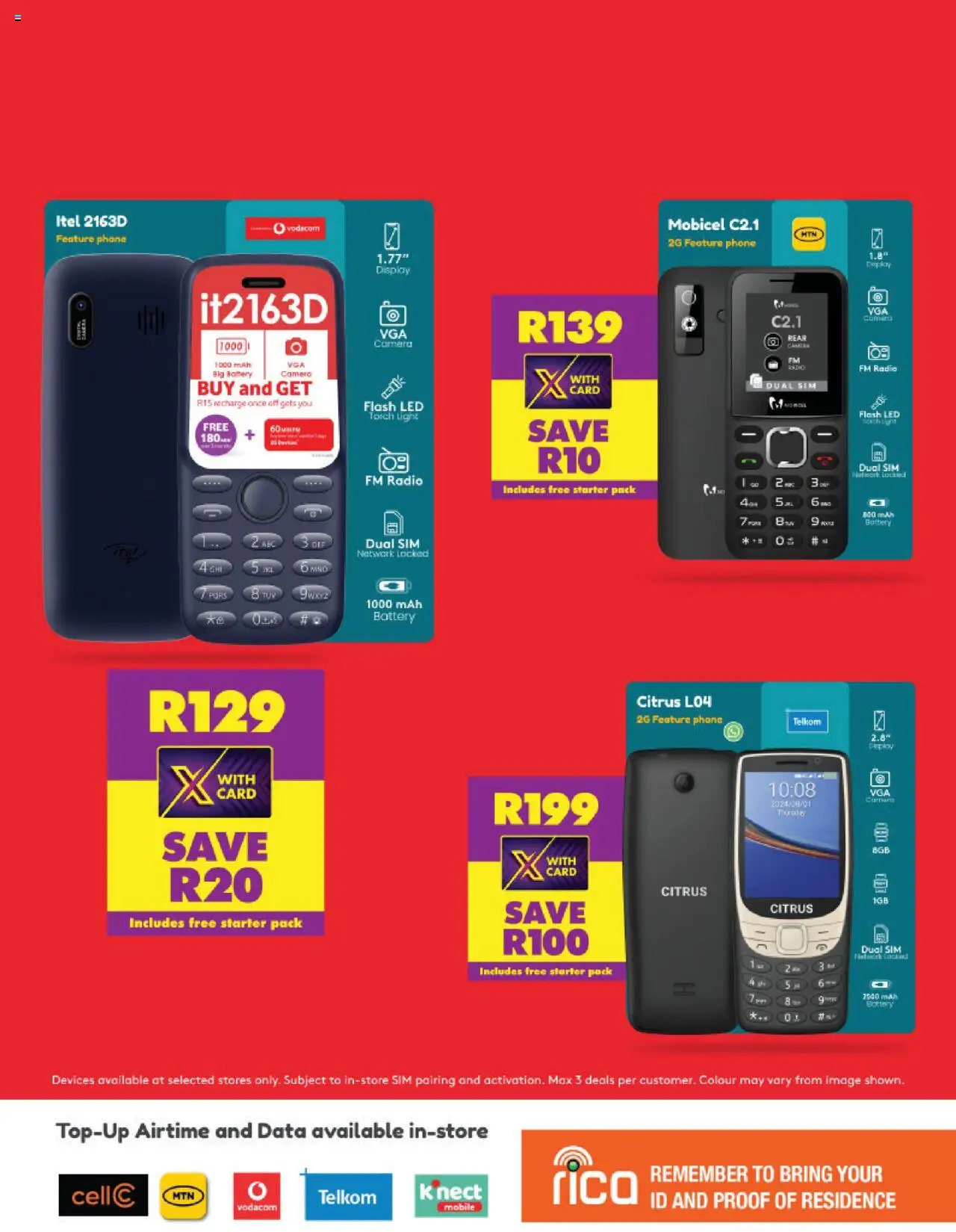 New Shoprite catalogue – valid from 25.08.2025 | Page: 2 | Products: Sim, Camera, Radio, Light
