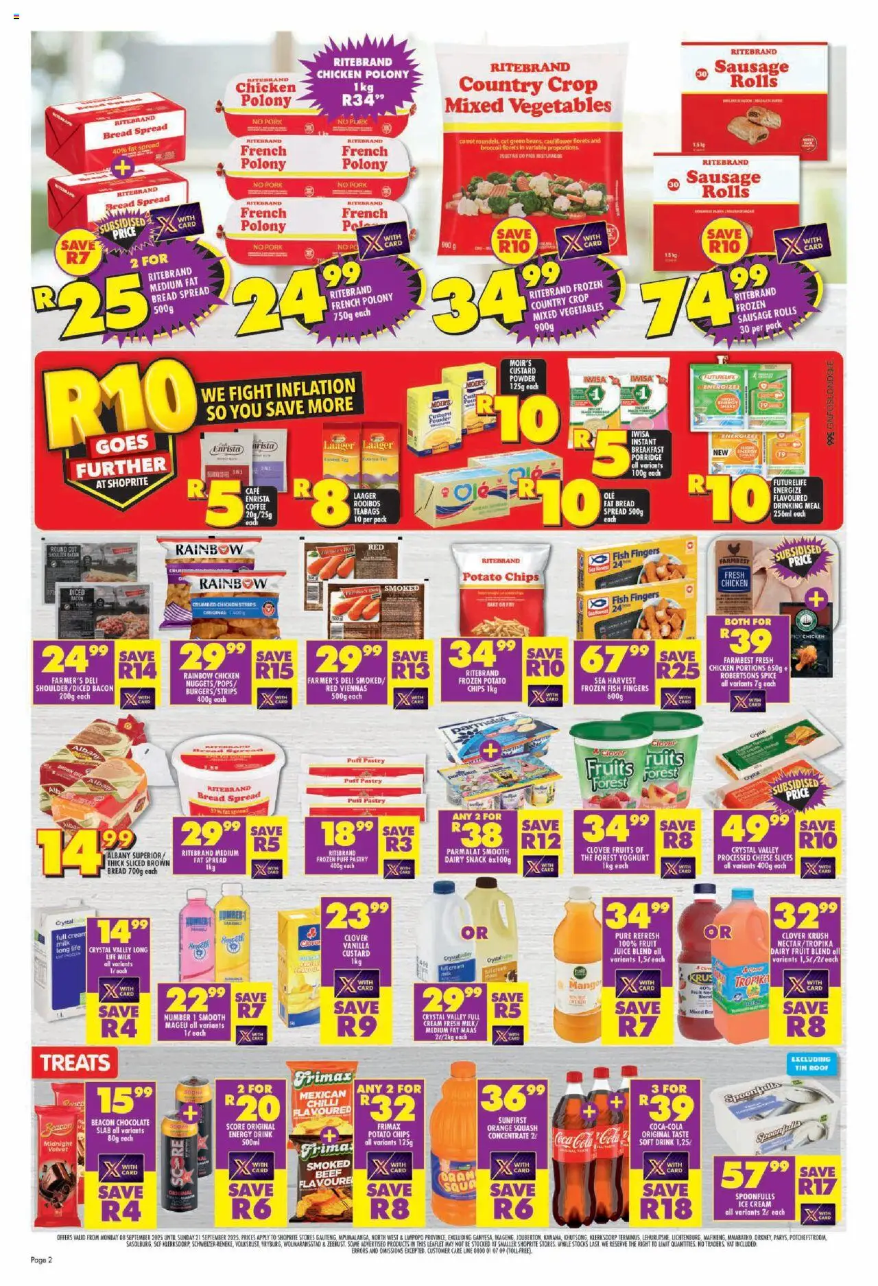 New Shoprite catalogue – valid from 08.09.2025 | Page: 2 | Products: Polony, Chicken, Beef, Fat spread