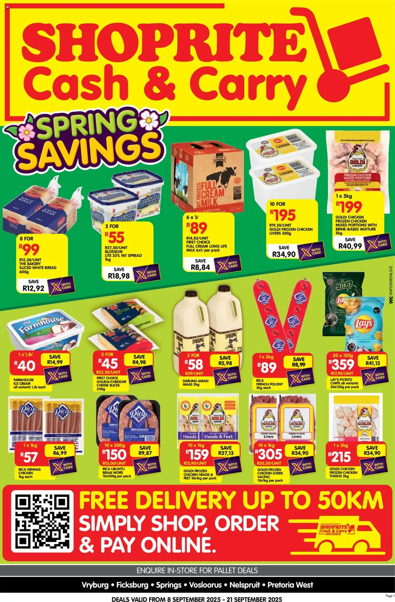 New Shoprite catalogue – valid from 08.09.2025 | Page: 1 | Products: Bread, Polony, Cream, Ice cream