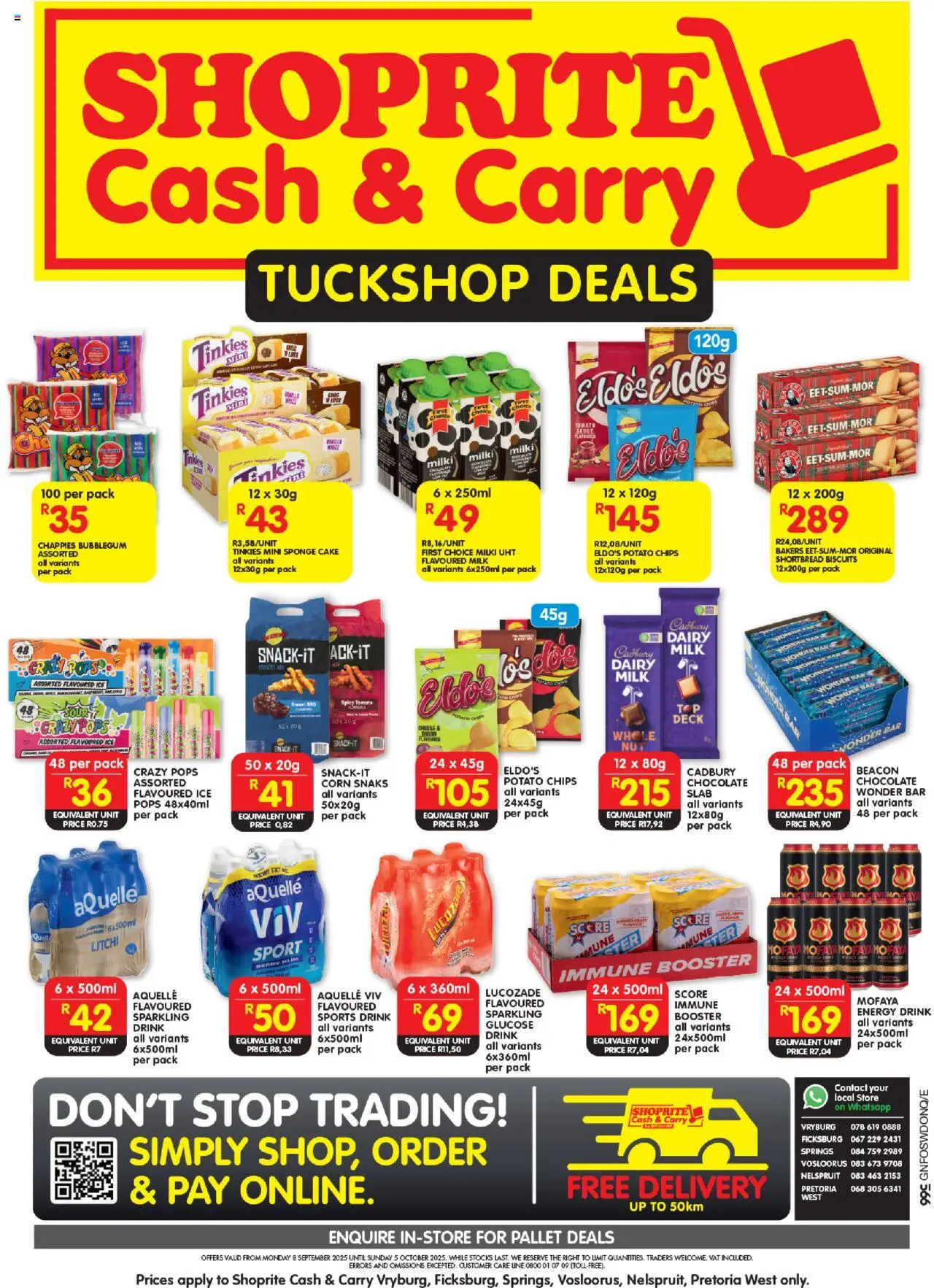New Shoprite catalogue – valid from 08.09.2025 | Page: 1 | Products: Corn, Biscuits, Chocolate, Chips
