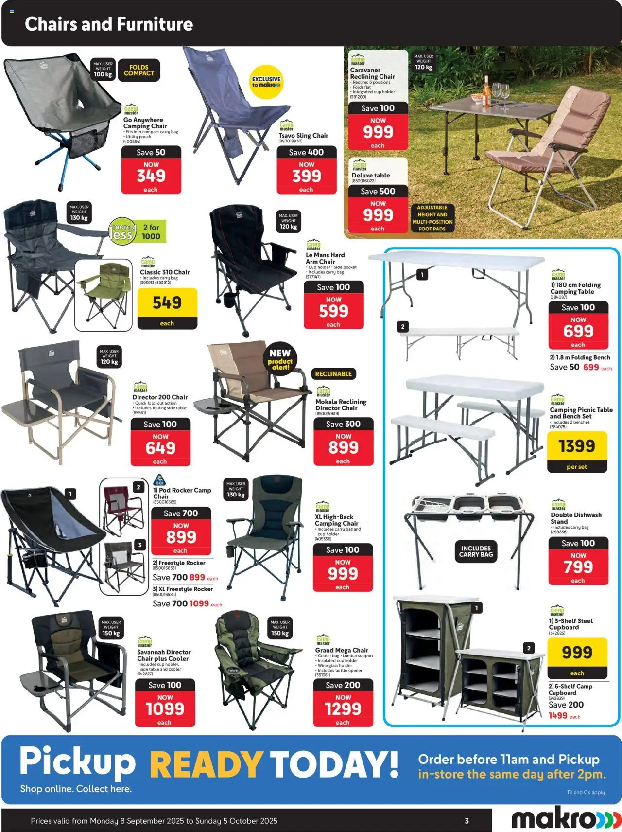 New Makro catalogue – valid from 08.09.2025 | Page: 3 | Products: Side table, Utility, Pads, Wine