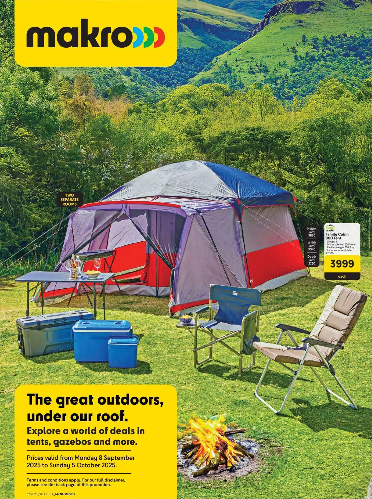 New Makro catalogue – valid from 08.09.2025 | Page: 1 | Products: Tent, Water