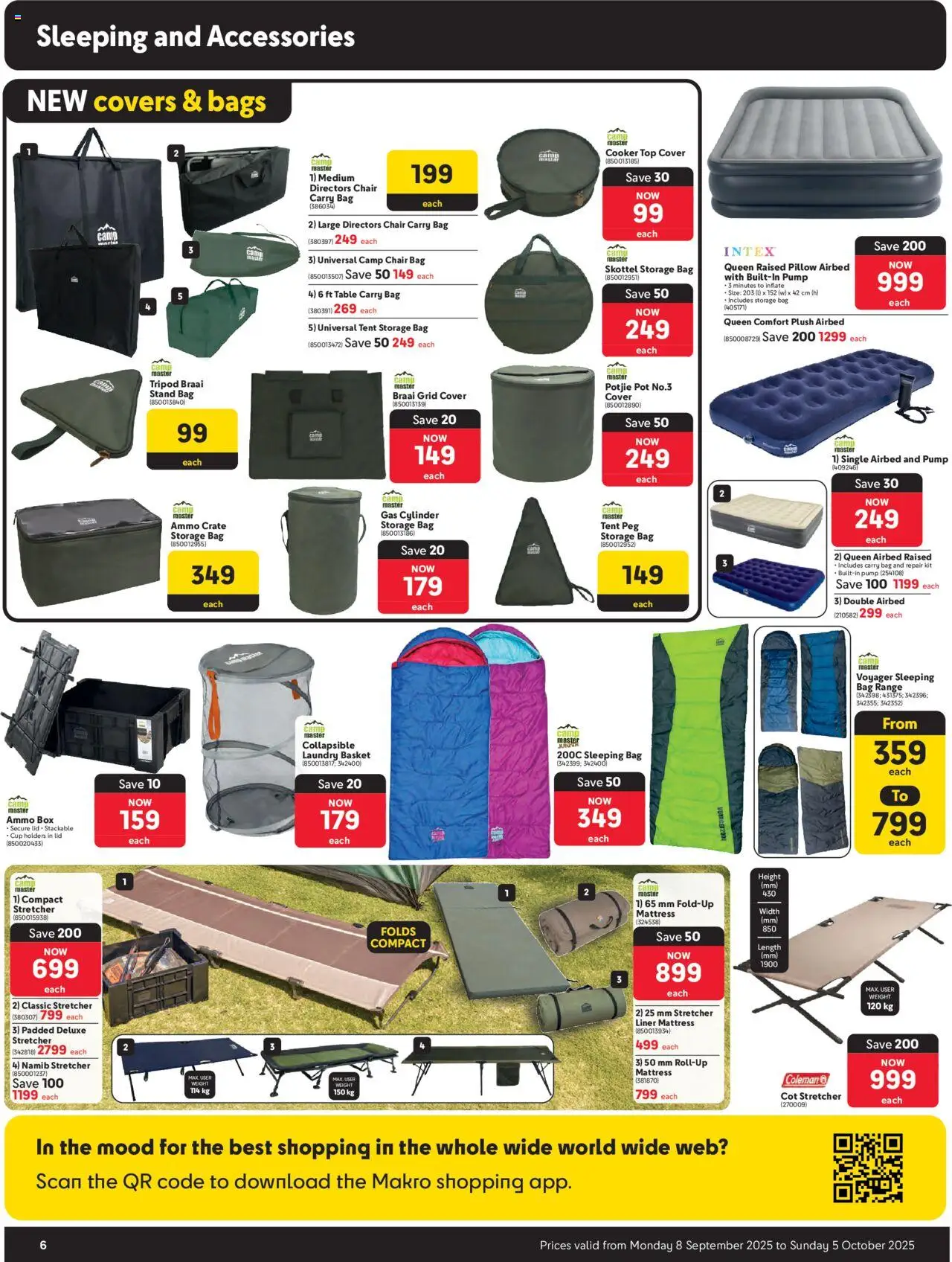 New Makro catalogue – valid from 08.09.2025 | Page: 6 | Products: Cover, Bag, Crate, Sleeping bag