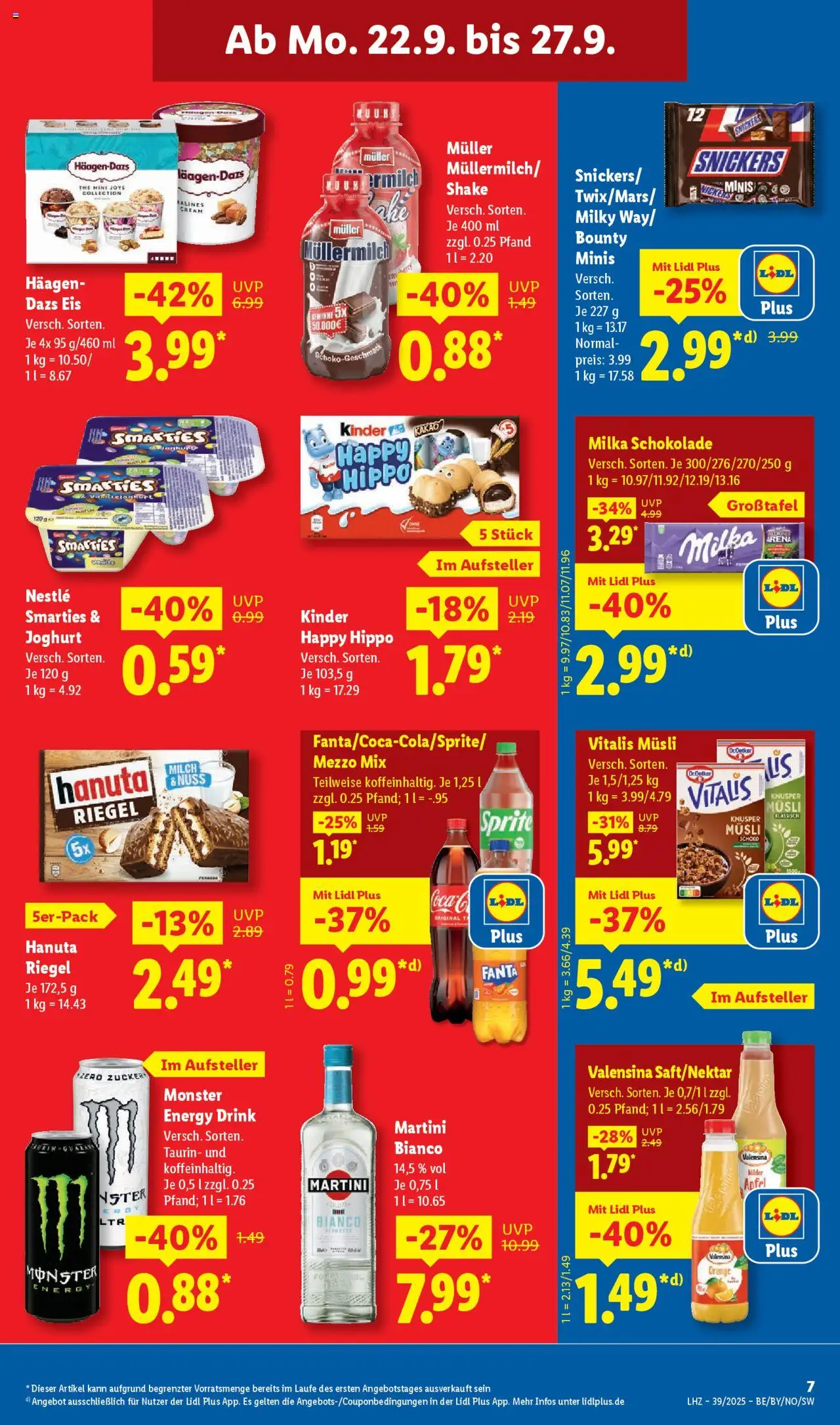Lidl Prospekt München – gültig ab 22.09.2025 | Seite: 15 | Produkte: Martini, Schokolade, Zucker, Eis