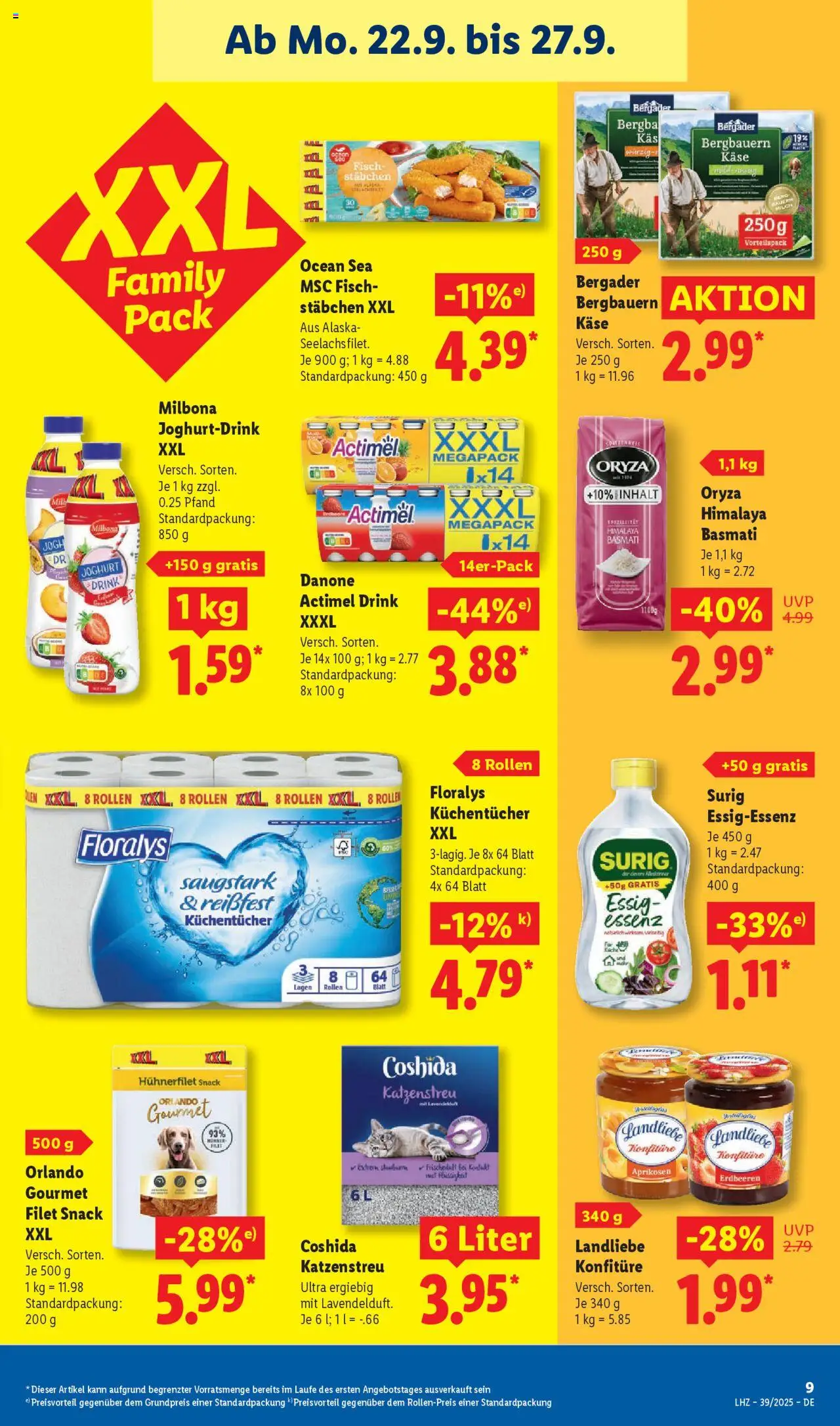 Lidl Prospekt München – gültig ab 22.09.2025 | Seite: 17 | Produkte: Actimel, Milch, Käse, Joghurt