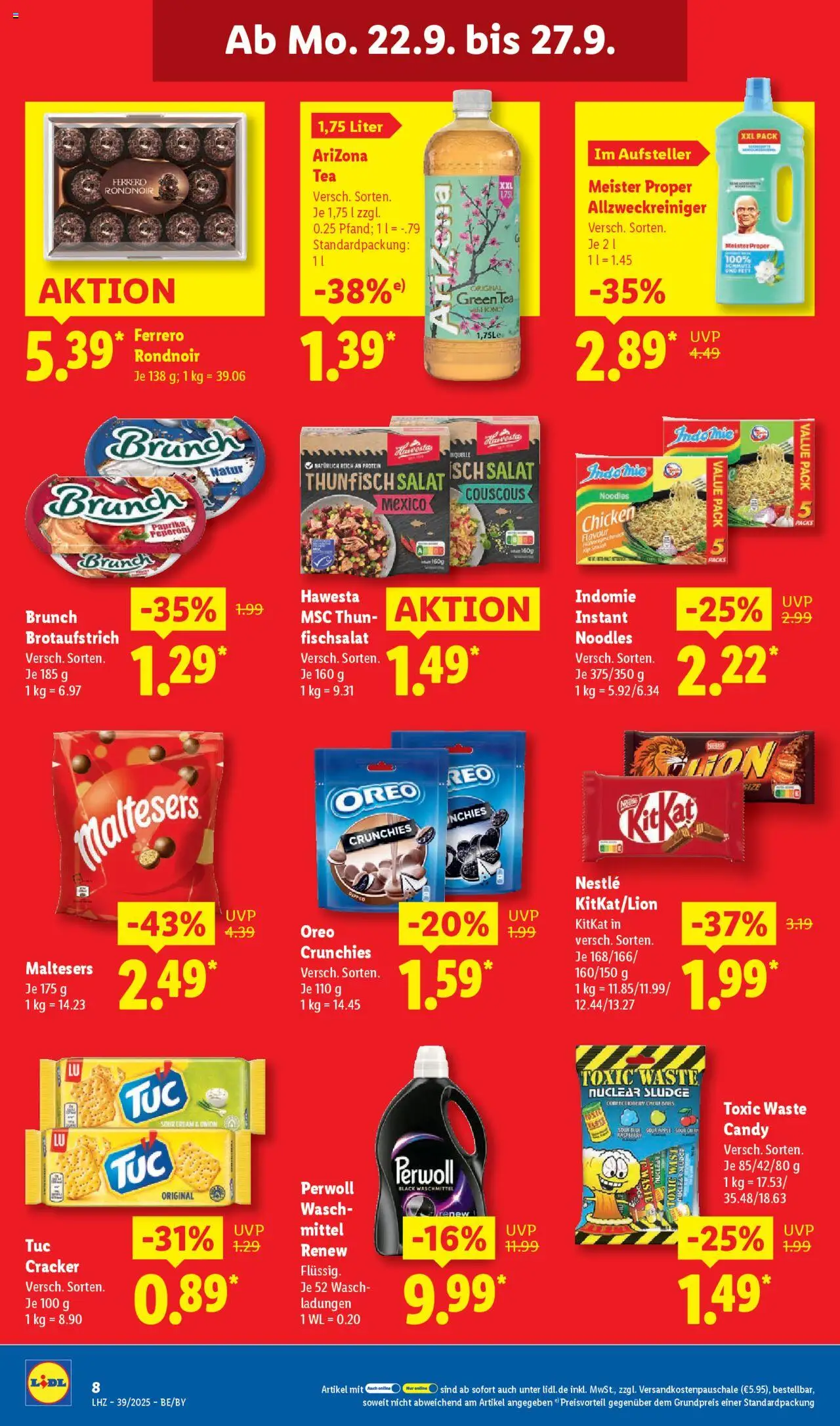 Lidl Prospekt München – gültig ab 22.09.2025 | Seite: 16 | Produkte: Thunfisch, Paprika, Waschmittel, Salat
