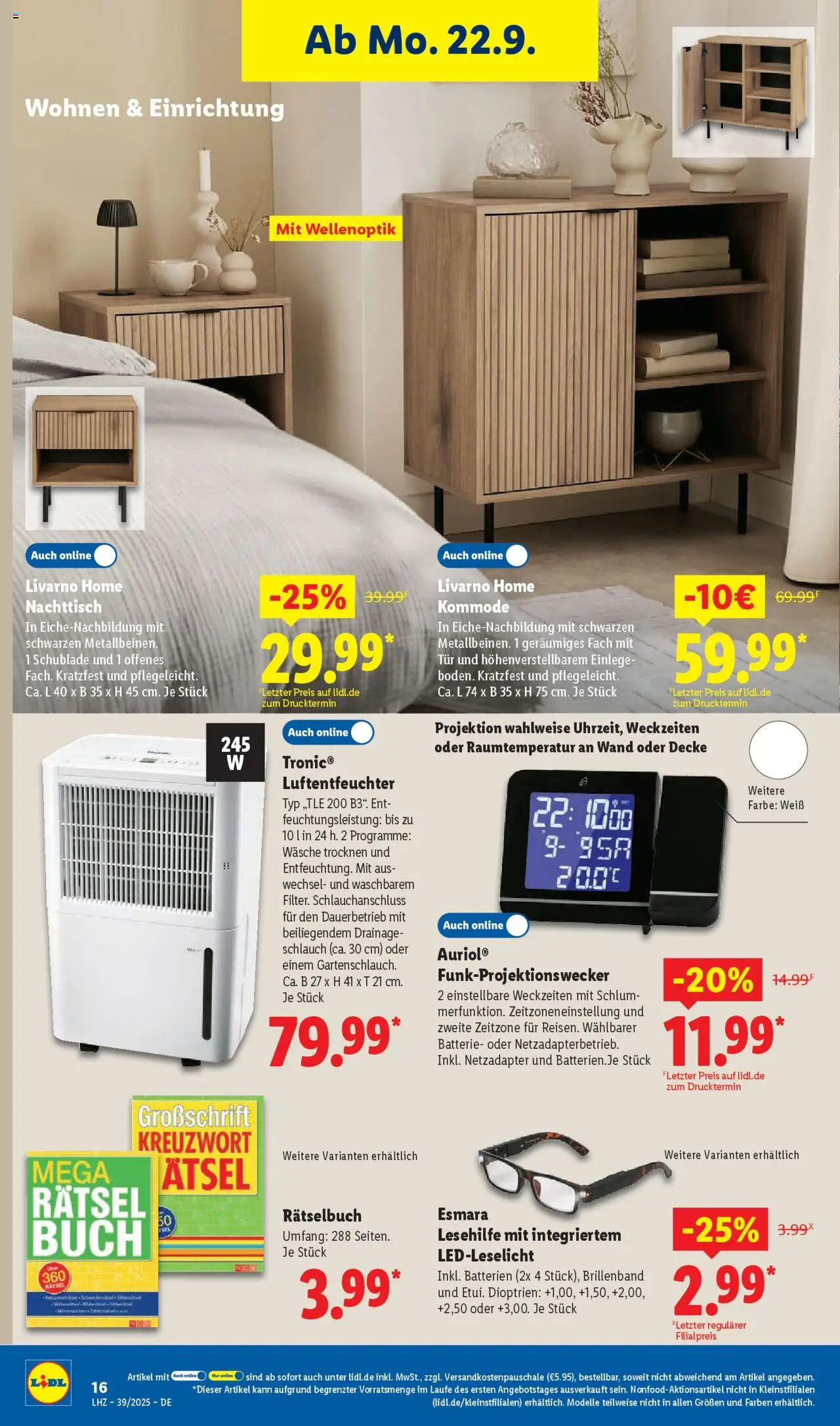Lidl Prospekt München – gültig ab 22.09.2025 | Seite: 24 | Produkte: Decke, Kommode, Batterie, Tür
