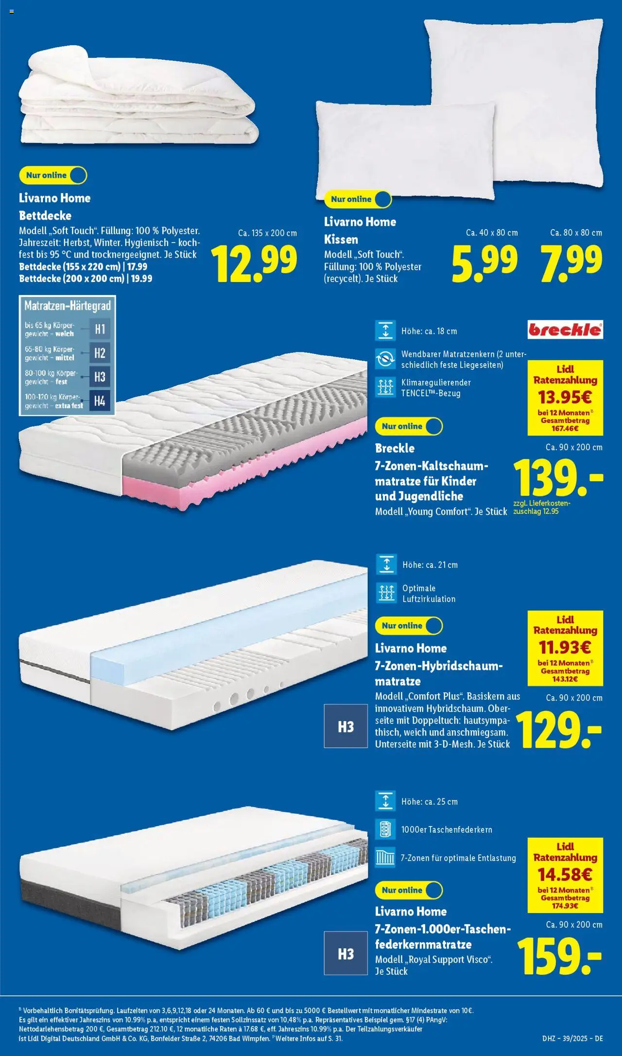 Lidl Prospekt München – gültig ab 22.09.2025 | Seite: 27 | Produkte: Gewicht, Matratze, Kissen, Bad