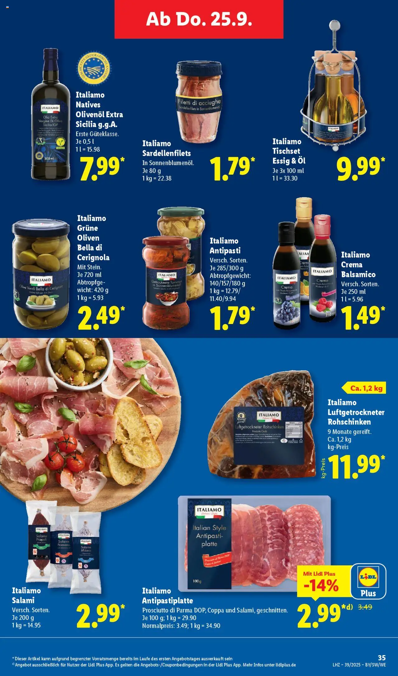 Lidl Prospekt München – gültig ab 22.09.2025 | Seite: 47 | Produkte: Öl, Balsamico, Essig, Tomaten