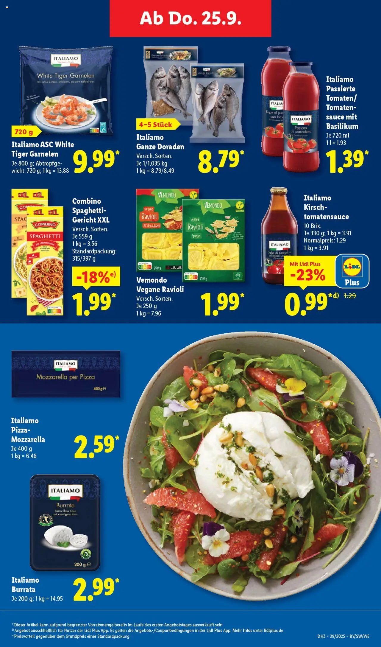 Lidl Prospekt München – gültig ab 22.09.2025 | Seite: 51 | Produkte: Käse, Garnelen, Pasta, Tiger garnelen