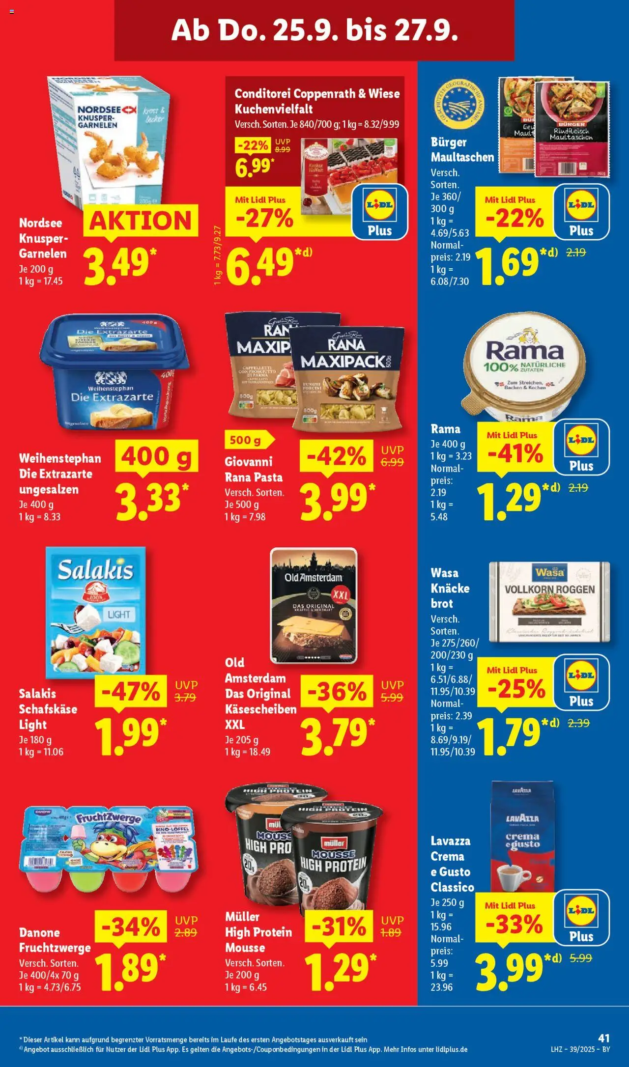Lidl Prospekt München – gültig ab 22.09.2025 | Seite: 57 | Produkte: Fruchtzwerge, Burger, Salakis, Rindfleisch