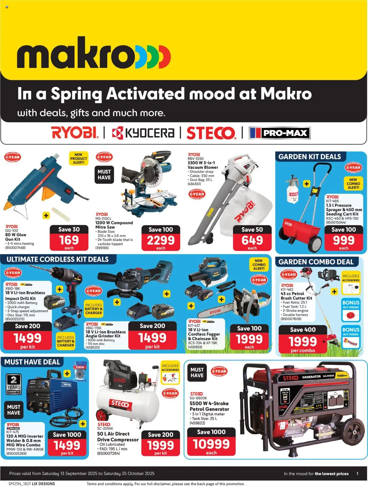 New Makro catalogue – valid from 13.09.2025 | Page: 1 | Products: Cutter, Drill, Charger, Oil