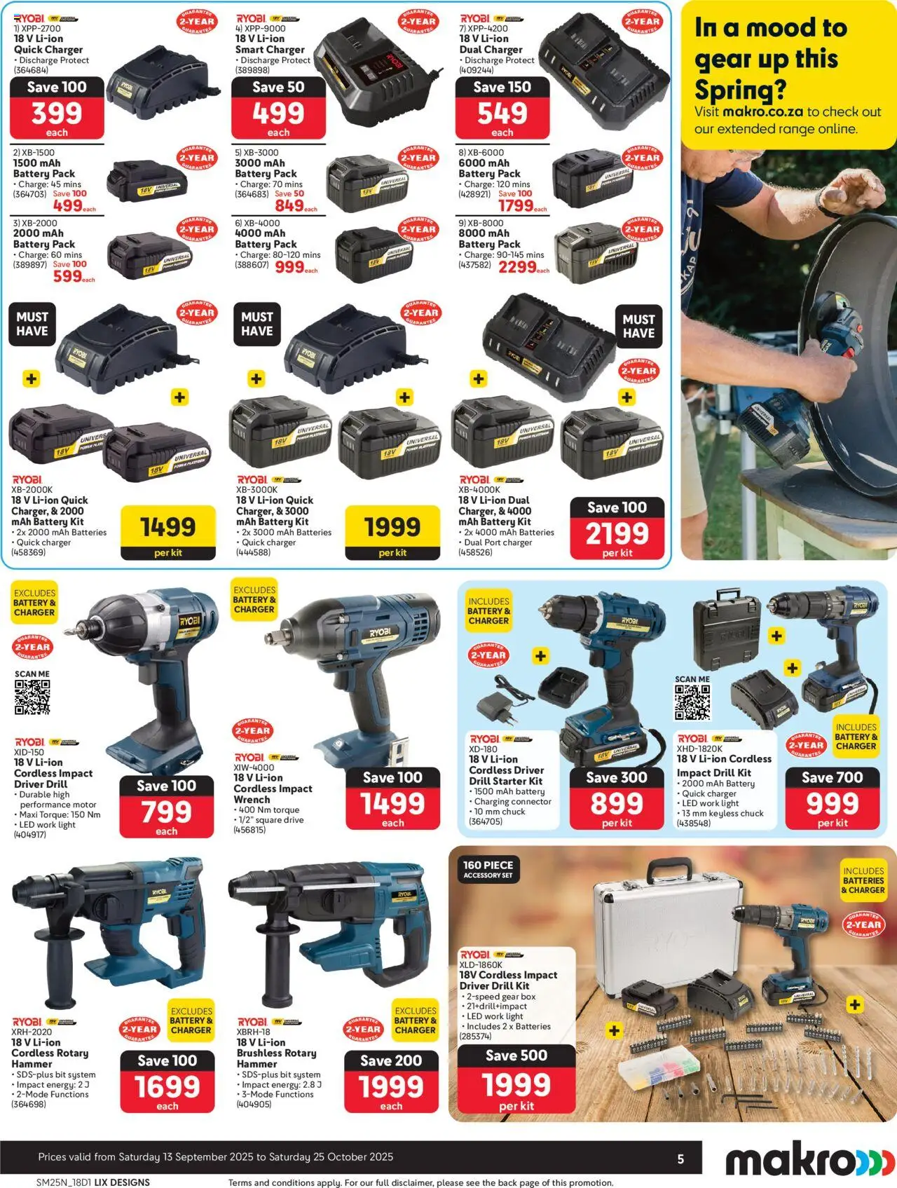 New Makro catalogue – valid from 13.09.2025 | Page: 5 | Products: Drill, Box, Battery, Light
