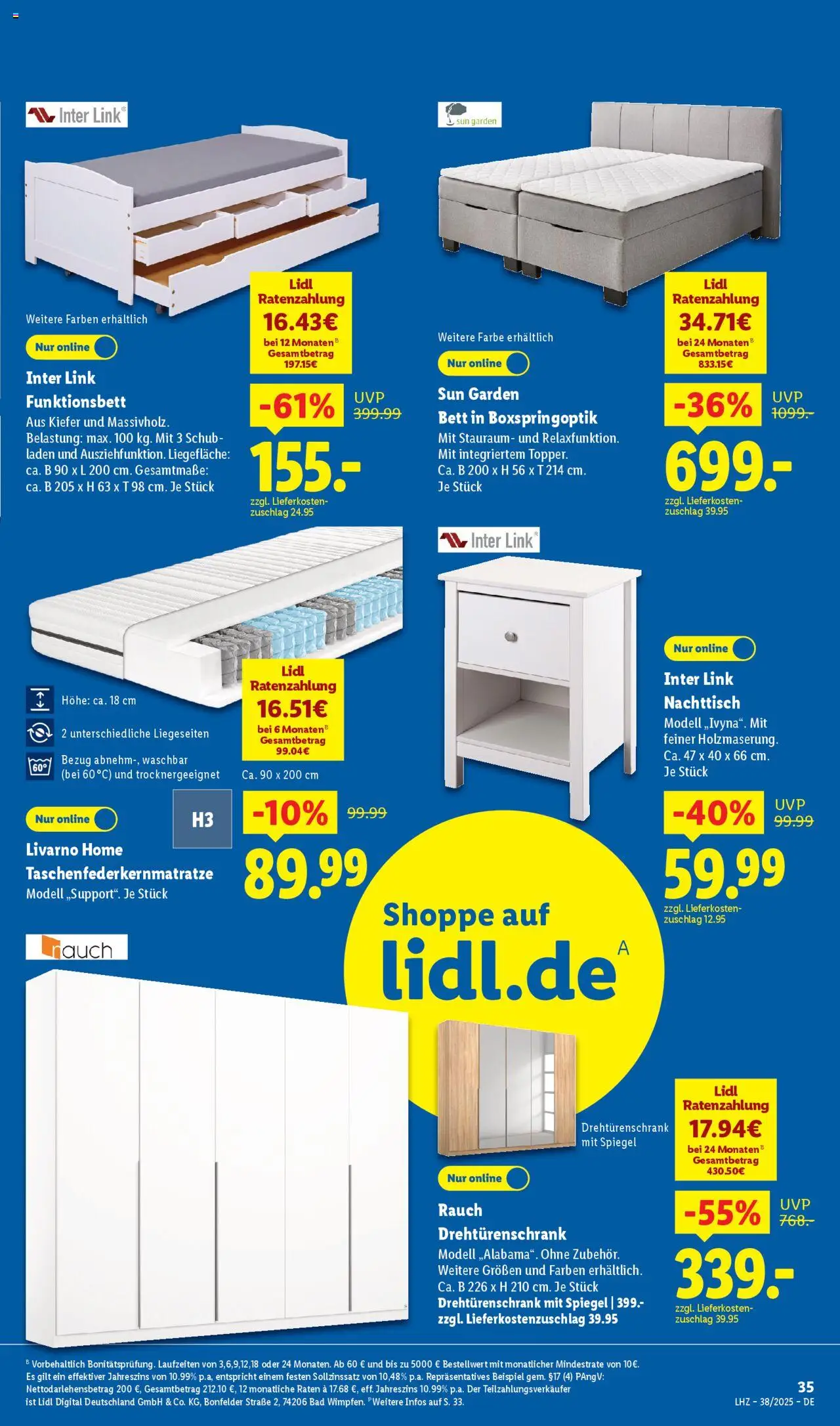 Lidl Prospekt Uffenheim	 – gültig ab 15.09.2025 | Seite: 5 | Produkte: Bett, Nachttisch, Bad, Spiegel
