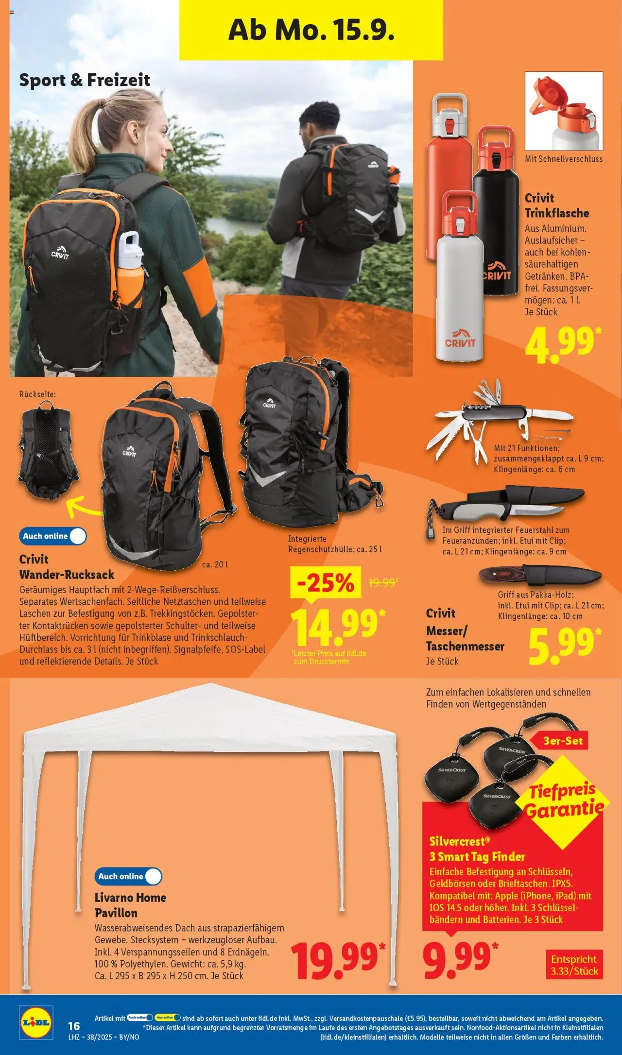 Lidl Prospekt Uffenheim	 – gültig ab 15.09.2025 | Seite: 8 | Produkte: Gewicht, Ipad, Apple, Wanderrucksack