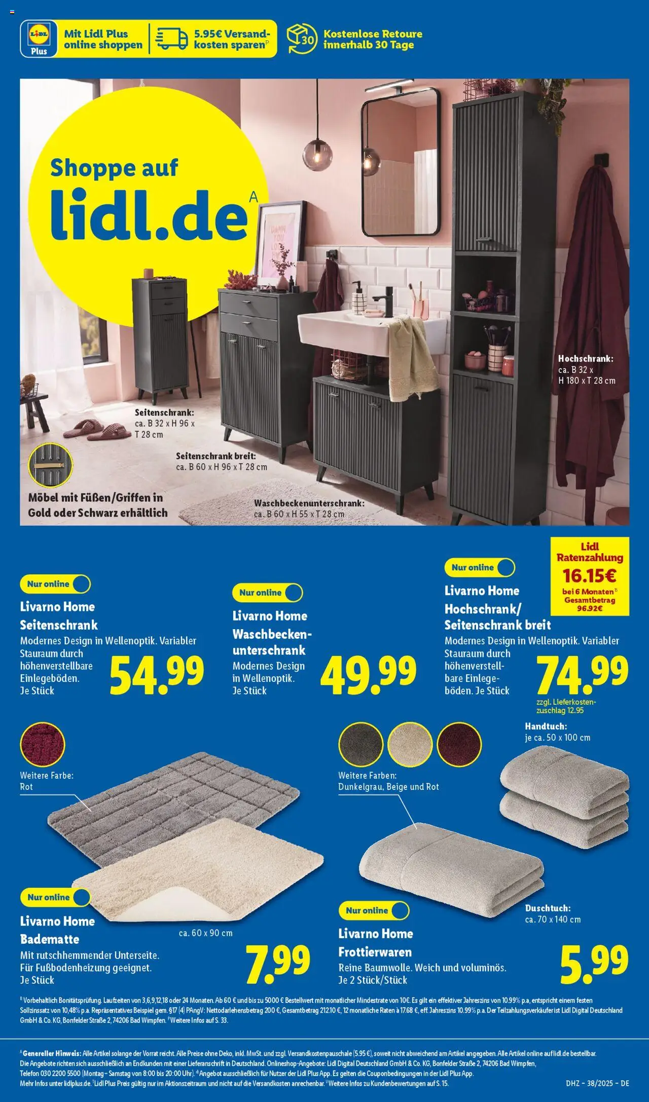 Lidl Prospekt Uffenheim	 – gültig ab 15.09.2025 | Seite: 27 | Produkte: Waschbecken, Bad, Hochschrank, Telefon