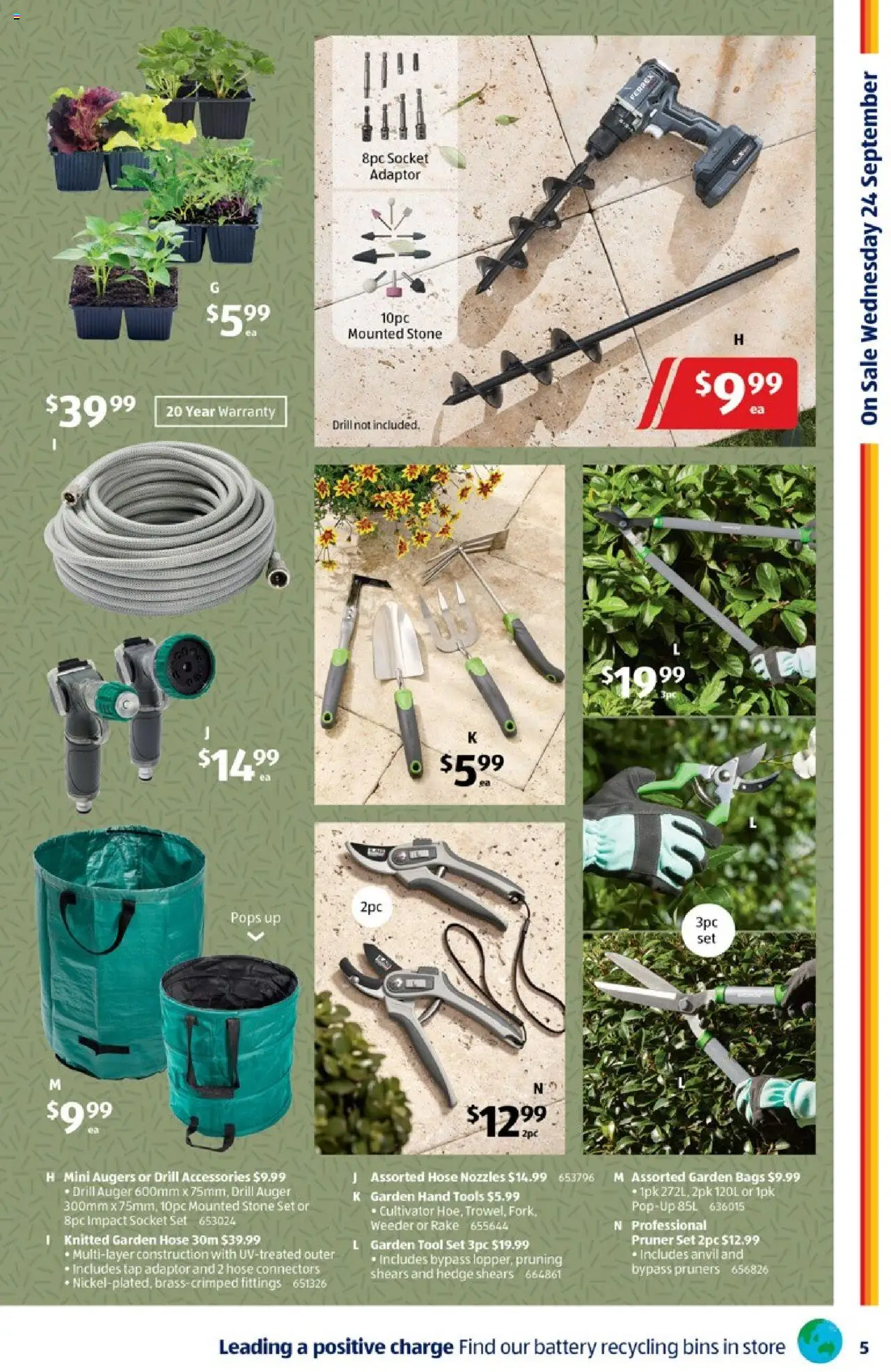 Aldi catalogue - valid from 24.09.2025 | Page: 5 | Products: Rake, Accessories, Adaptor, Tools