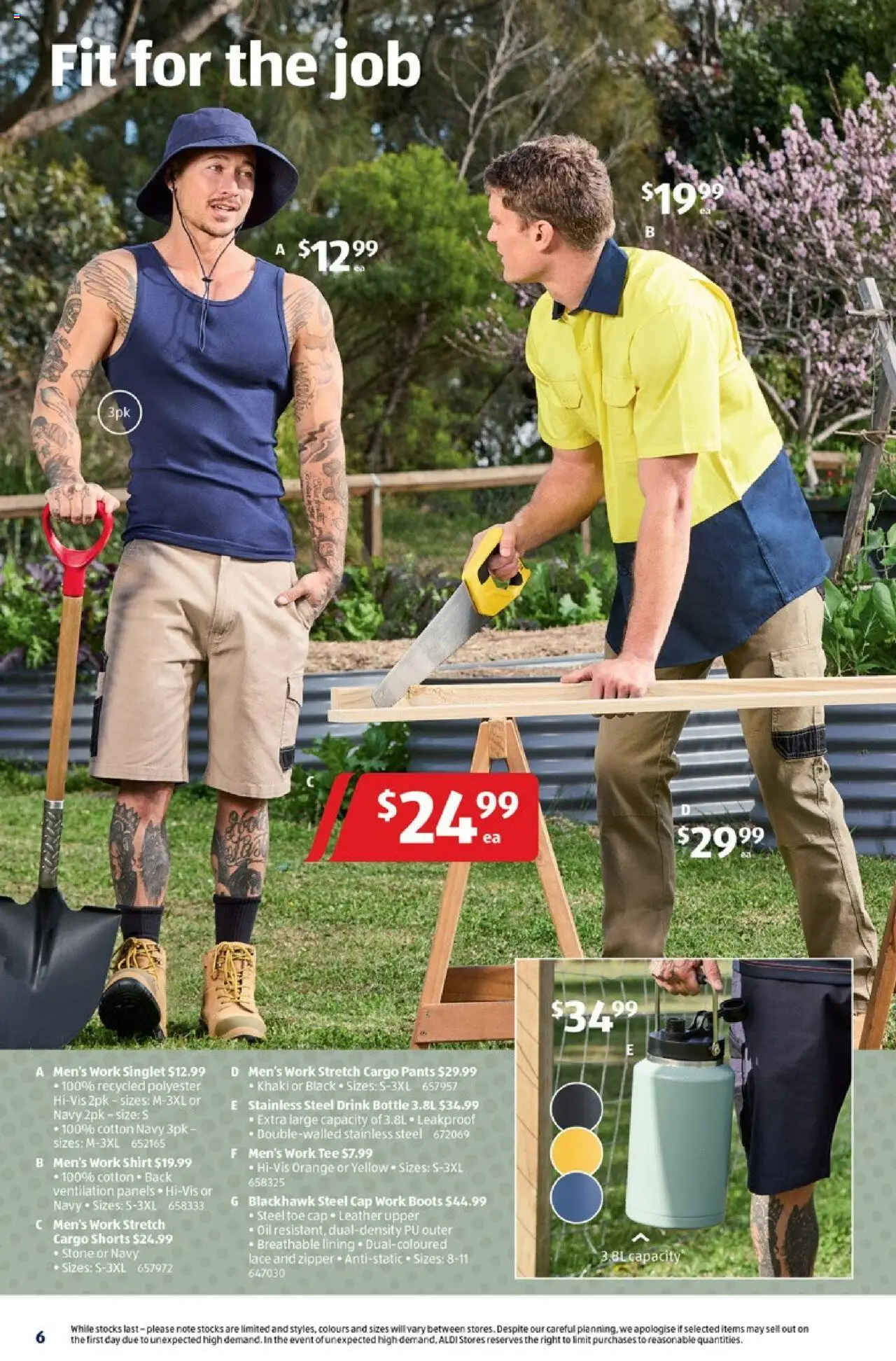 Aldi catalogue - valid from 24.09.2025 | Page: 6 | Products: Singlet, Pants, Shorts, Boots