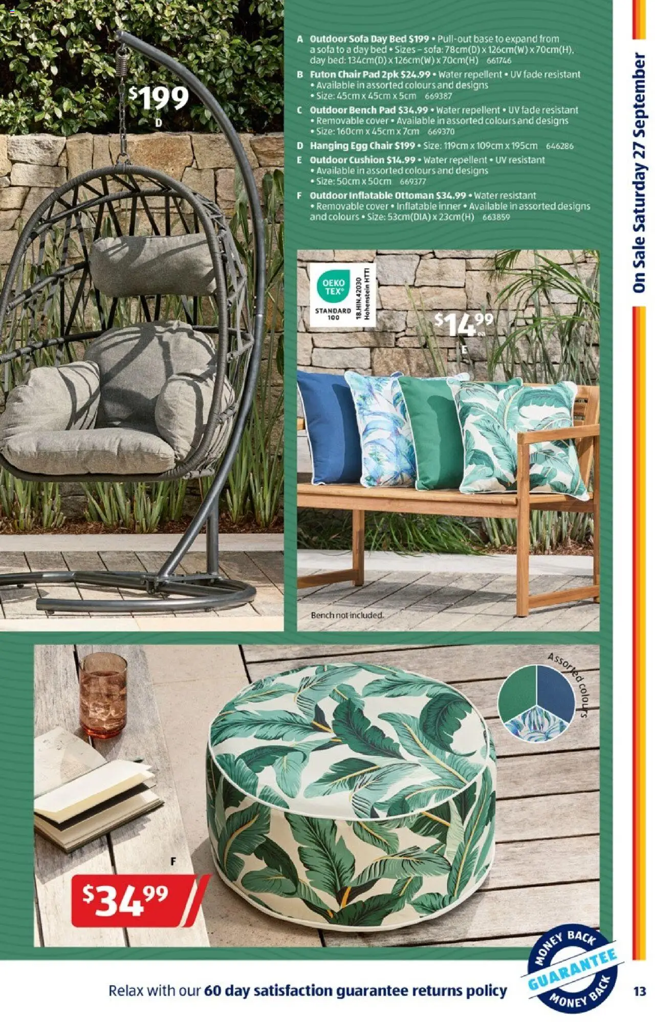 Aldi catalogue - valid from 24.09.2025 | Page: 13 | Products: Sofa, Chair, Cushion, Bed