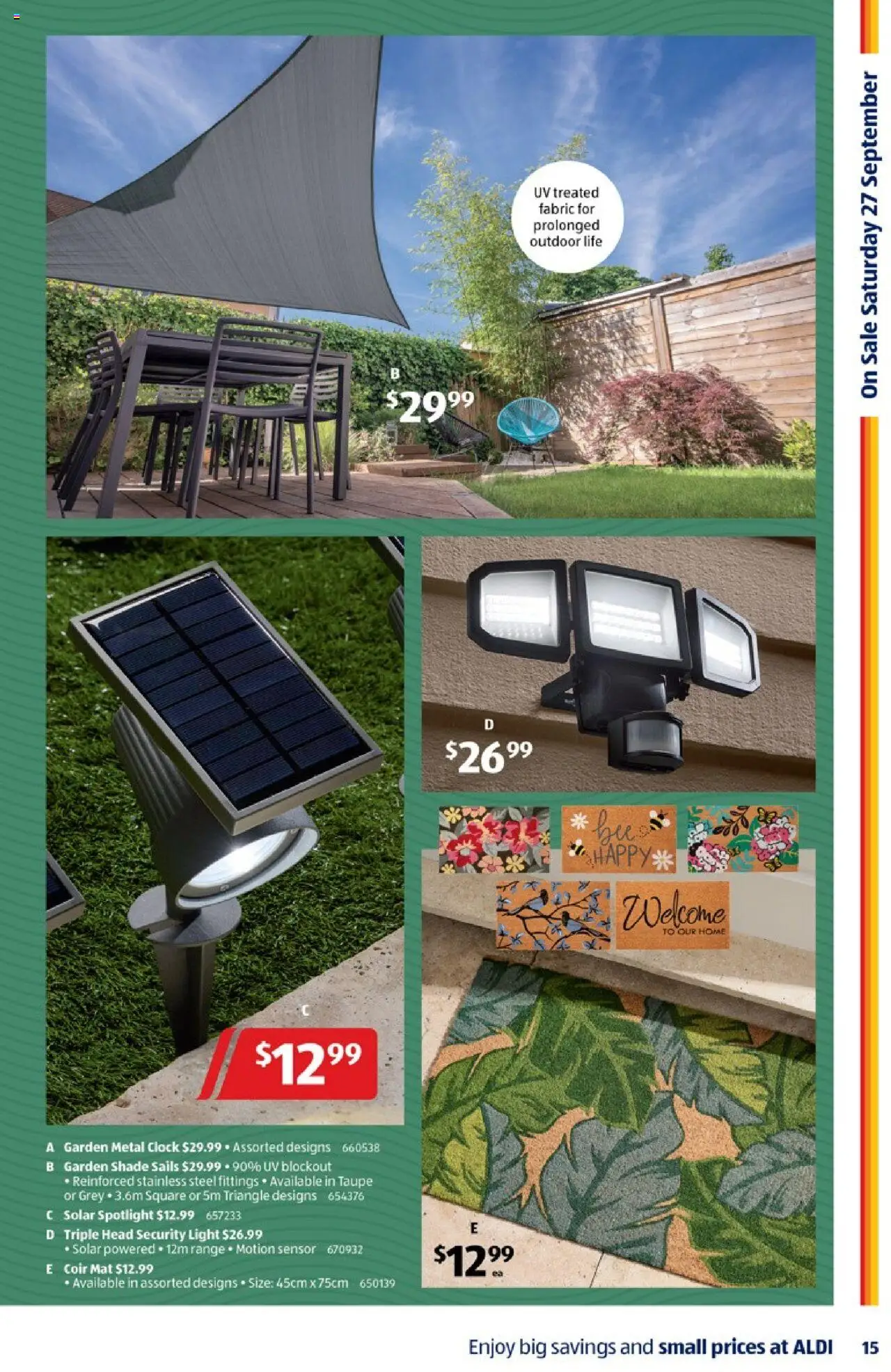 Aldi catalogue - valid from 24.09.2025 | Page: 15 | Products: Light, Clock