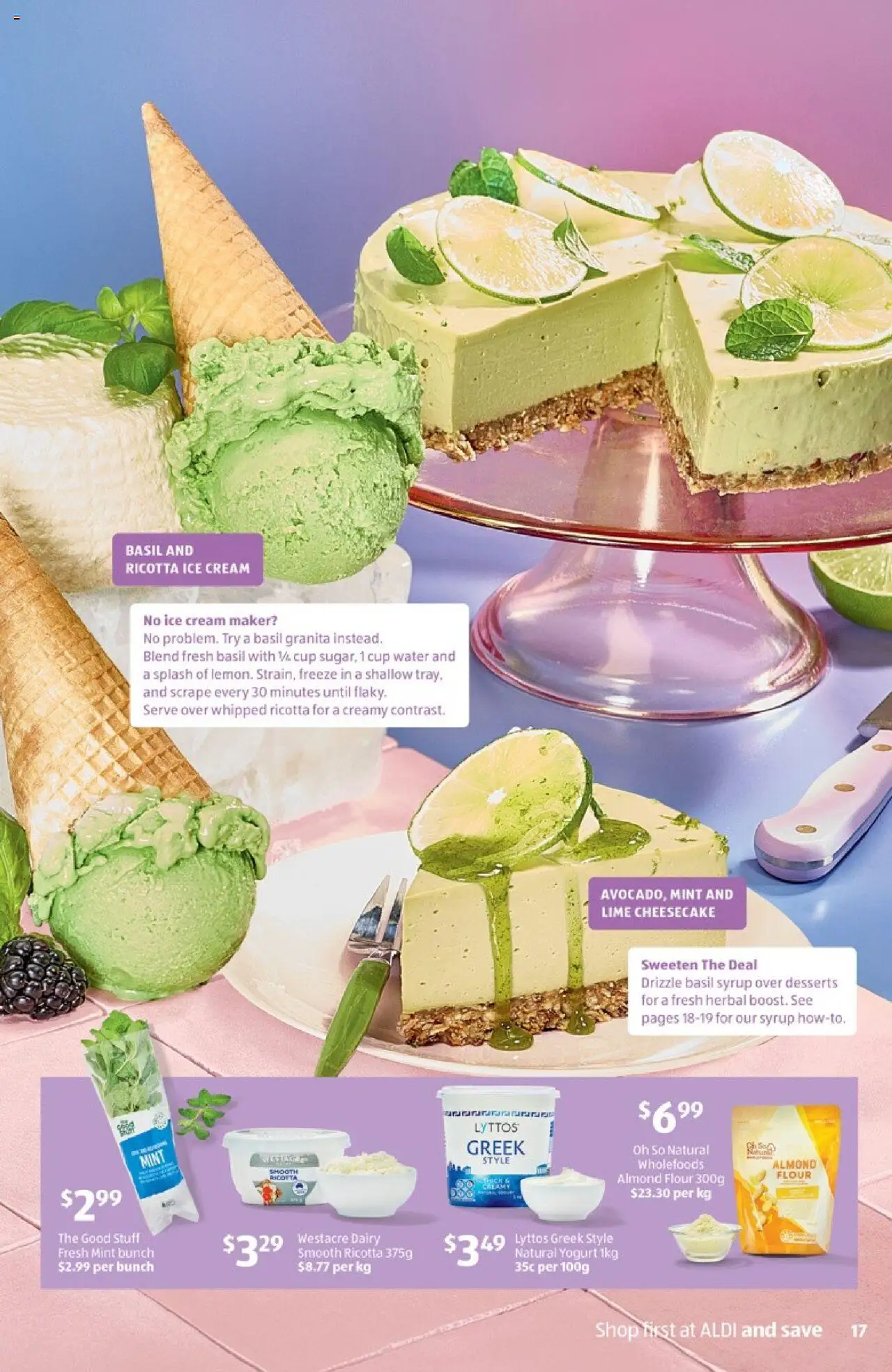 Aldi catalogue - valid from 24.09.2025 | Page: 17 | Products: Flour, Ice cream, Water, Lime