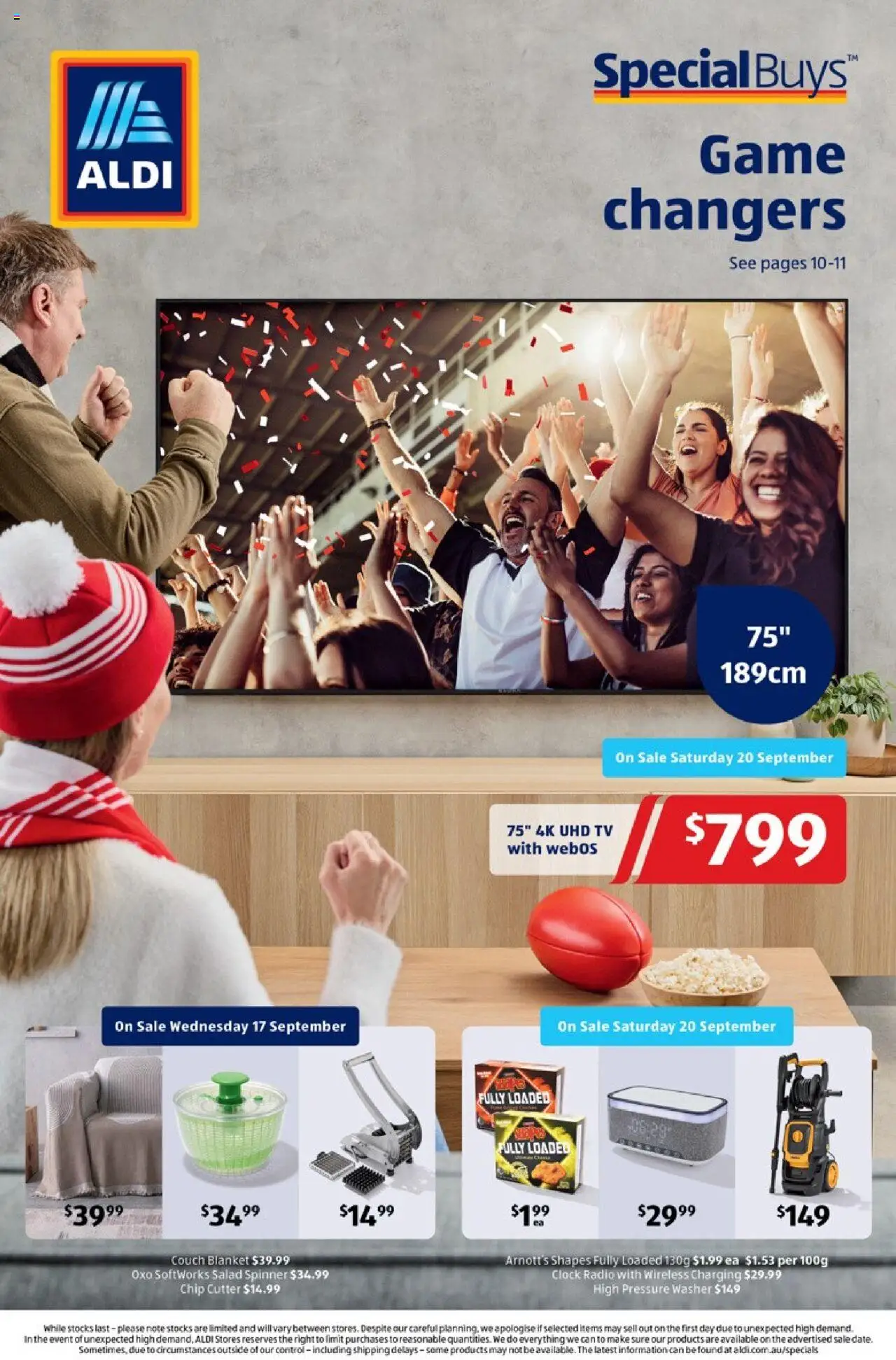 Aldi catalogue - valid from 17.09.2025 | Page: 1 | Products: Salad, Tv, Game, Blanket