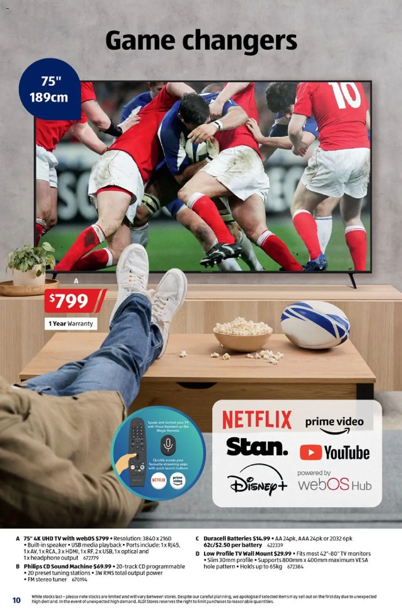 Aldi catalogue - valid from 17.09.2025 | Page: 10 | Products: Battery, Tv, Game, Stereo