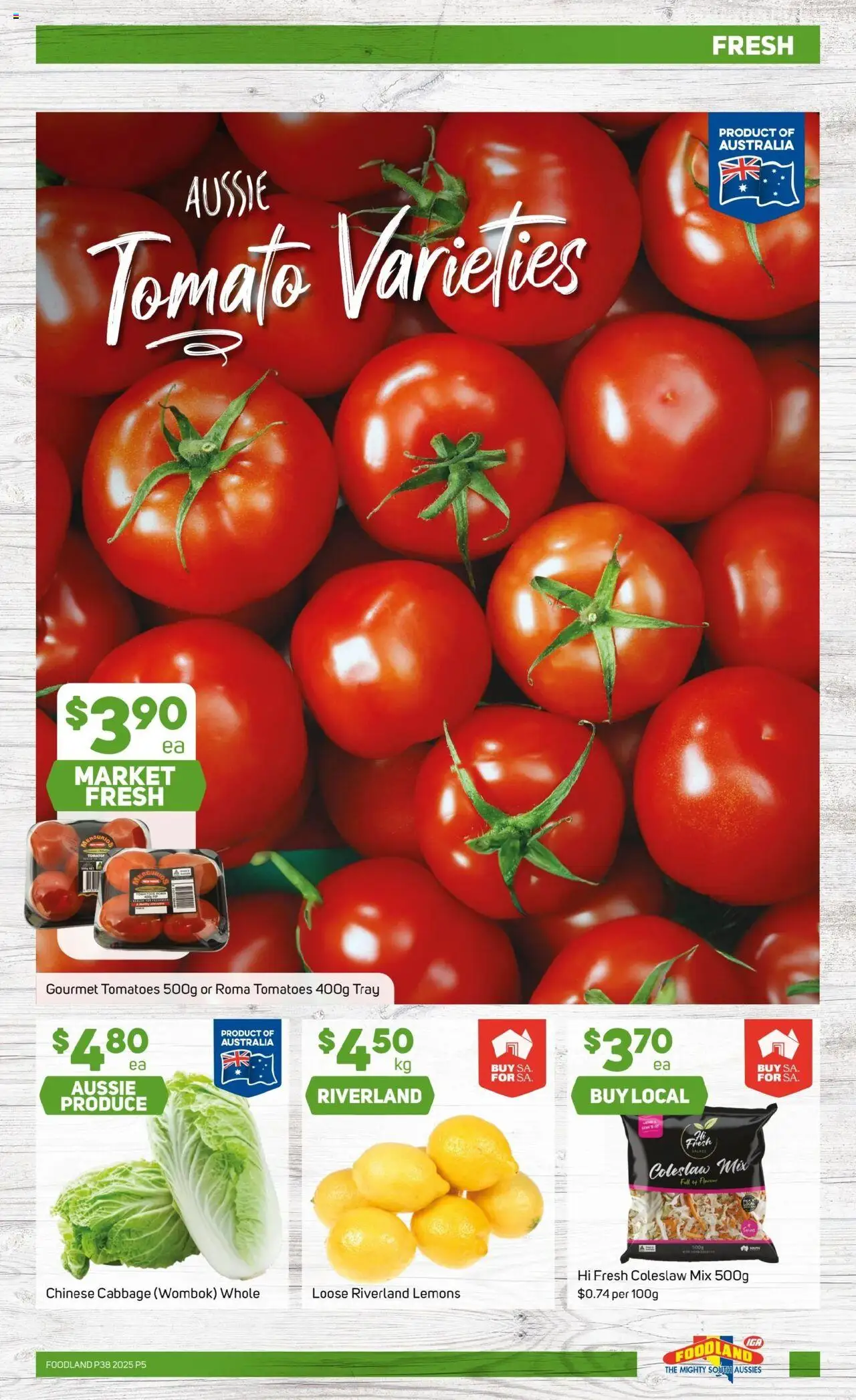 Foodland catalogue - valid from 17.09.2025 | Page: 5 | Products: Tomatoes, Cabbage