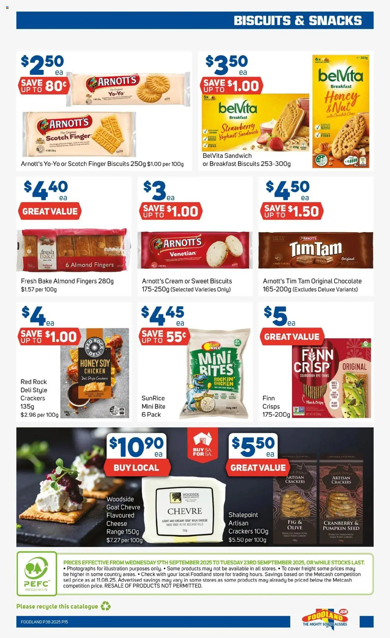 Foodland catalogue - valid from 17.09.2025 | Page: 15 | Products: Cheese, Honey, Cream, Biscuits