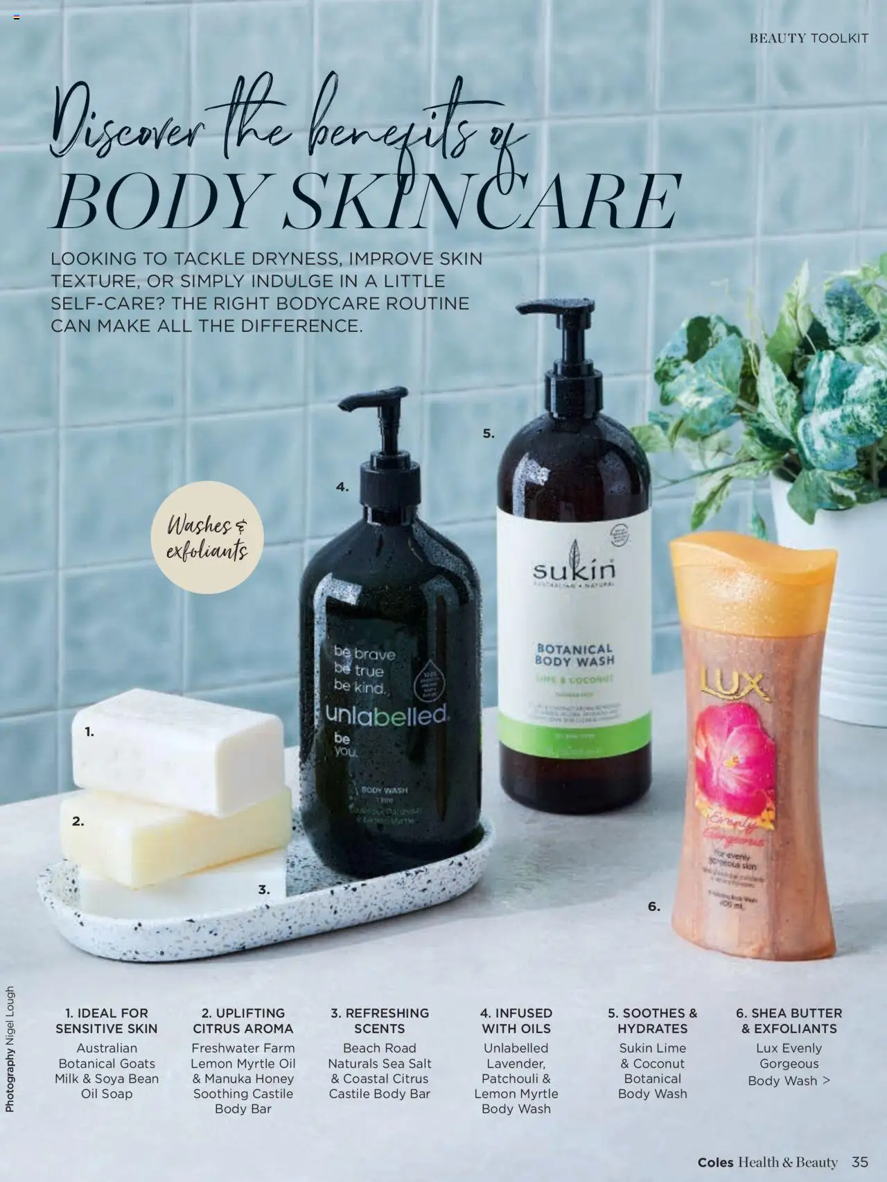 Coles catalogue - valid from 07.04.2025 | Page: 35 | Products: Milk, Oil, Lime, Sensitive skin