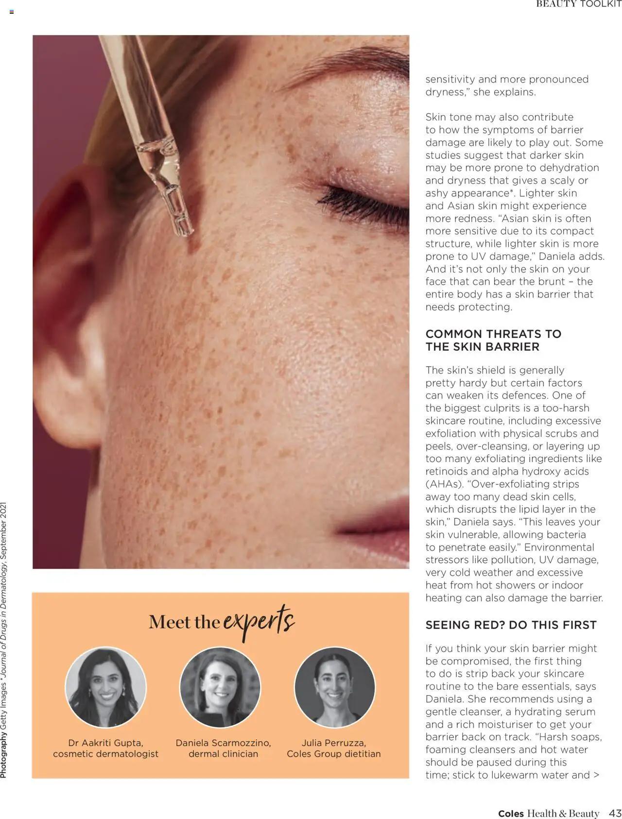 Coles catalogue - valid from 07.04.2025 | Page: 43 | Products: Moisturiser, Water, Dryness, Strip