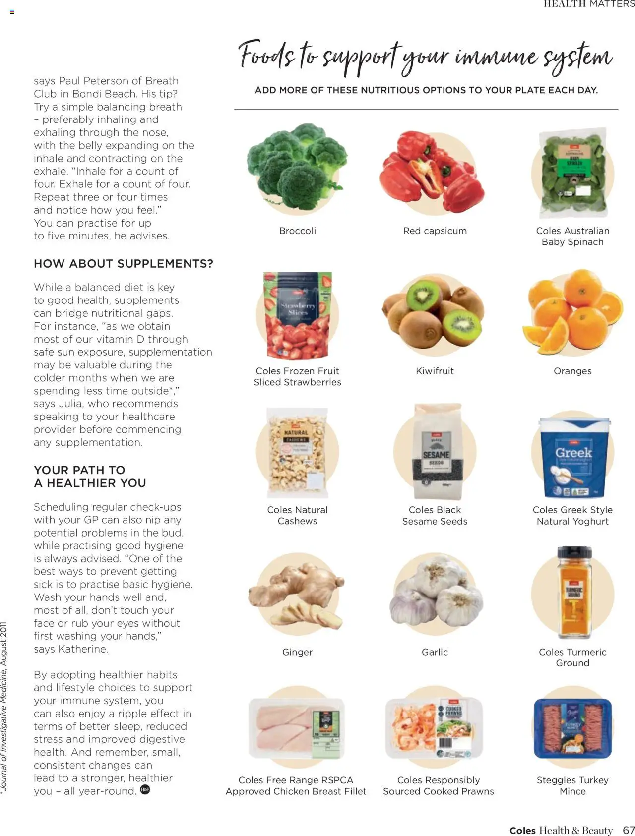 Coles catalogue - valid from 07.04.2025 | Page: 67 | Products: Capsicum, Yoghurt, Strawberries, Prawns