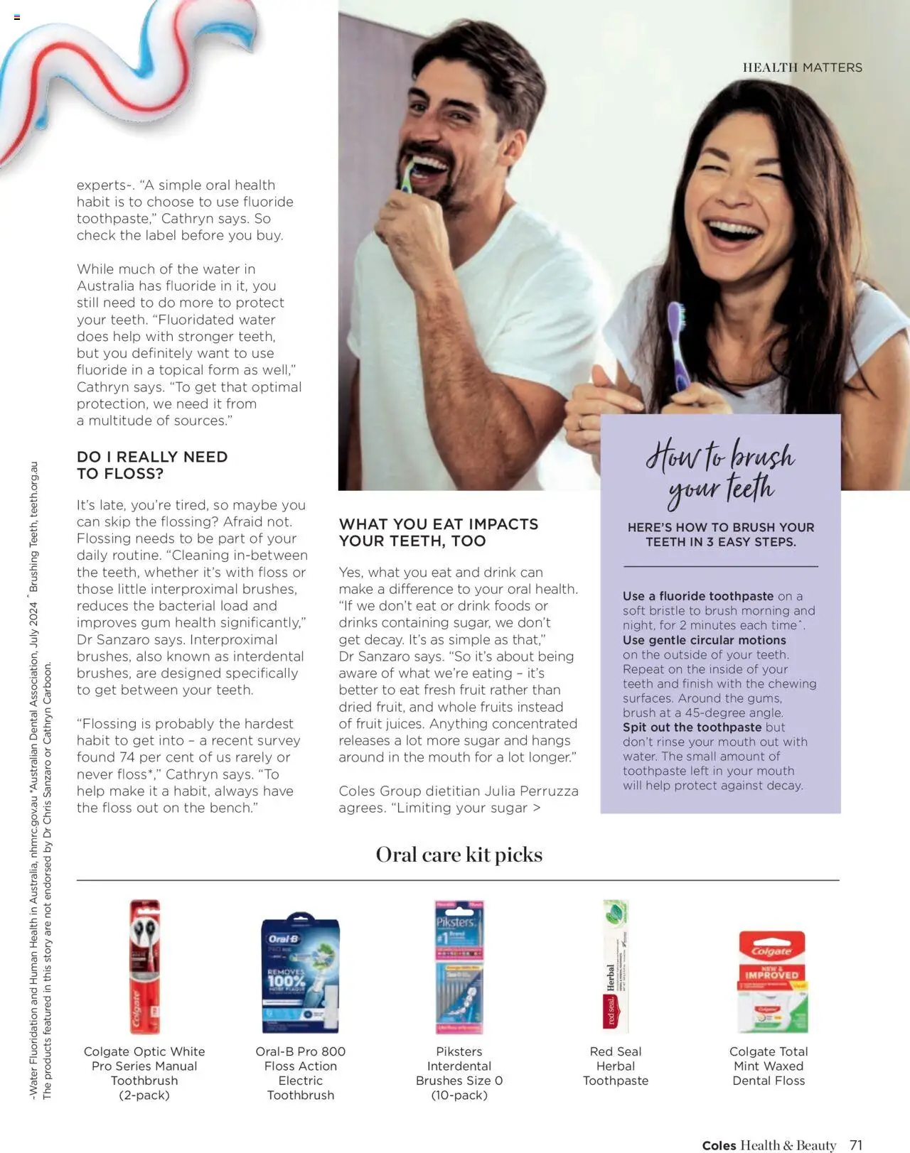 Coles catalogue - valid from 07.04.2025 | Page: 71 | Products: Brush, Toothpaste, Sugar, Herbal