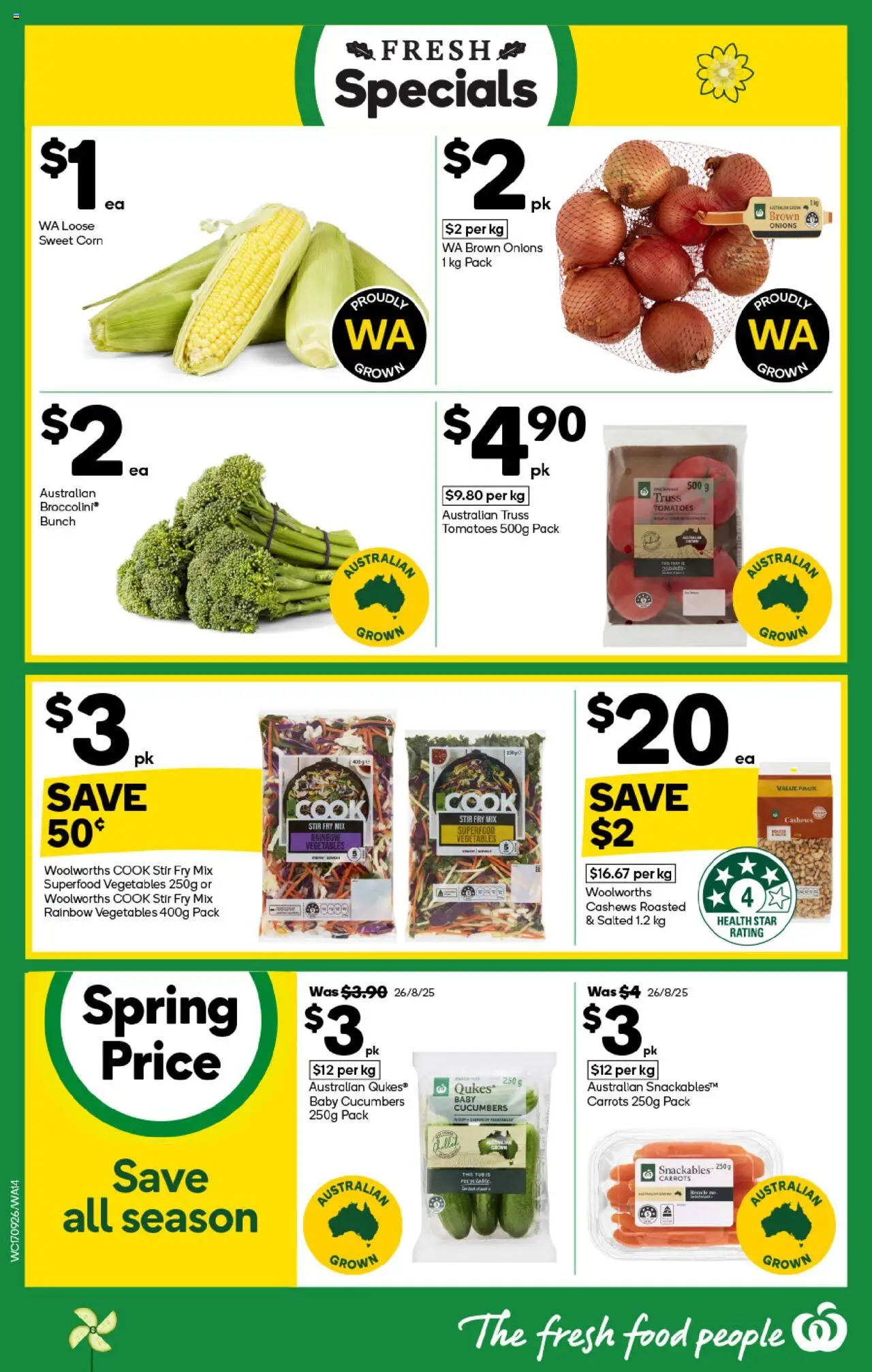 Woolworths catalogue - valid from 17.09.2025 | Page: 14 | Products: Tomatoes, Carrots, Cucumbers, Onions