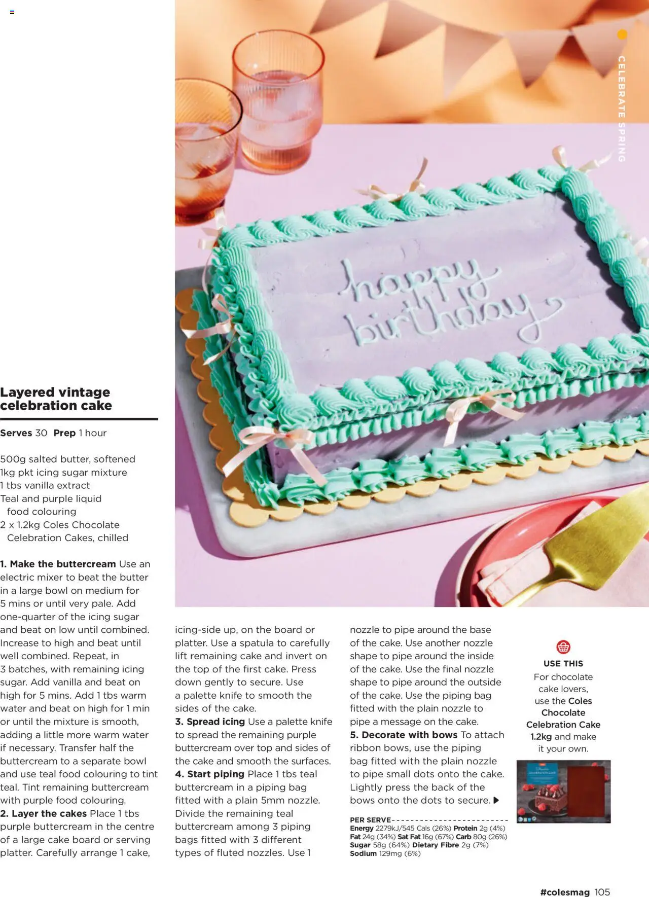 Coles catalogue - valid from 04.09.2025 | Page: 105 | Products: Food colouring, Water, Bag, Press
