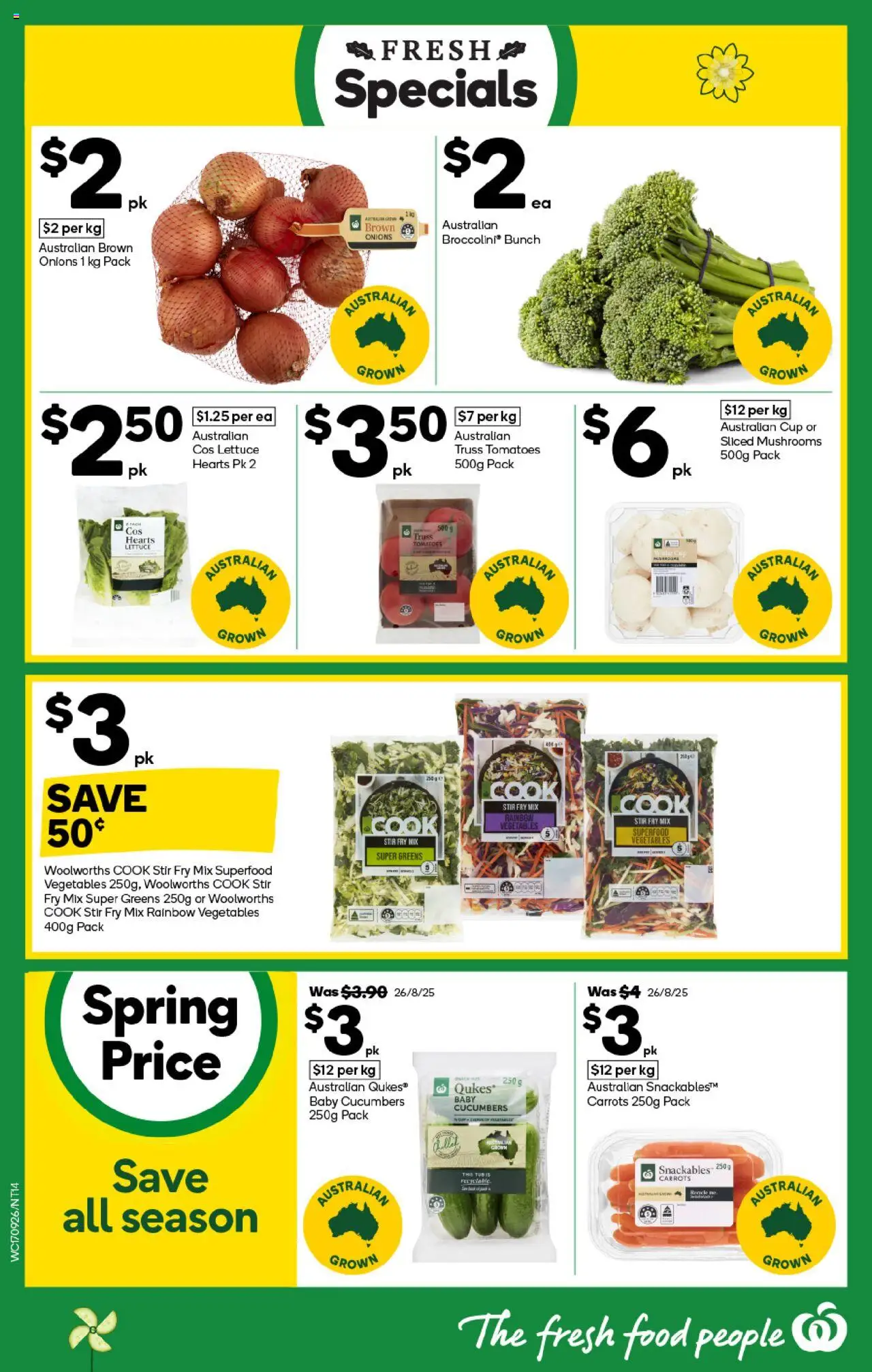 Woolworths catalogue - valid from 17.09.2025 | Page: 14 | Products: Tomatoes, Carrots, Onions, Vegetables