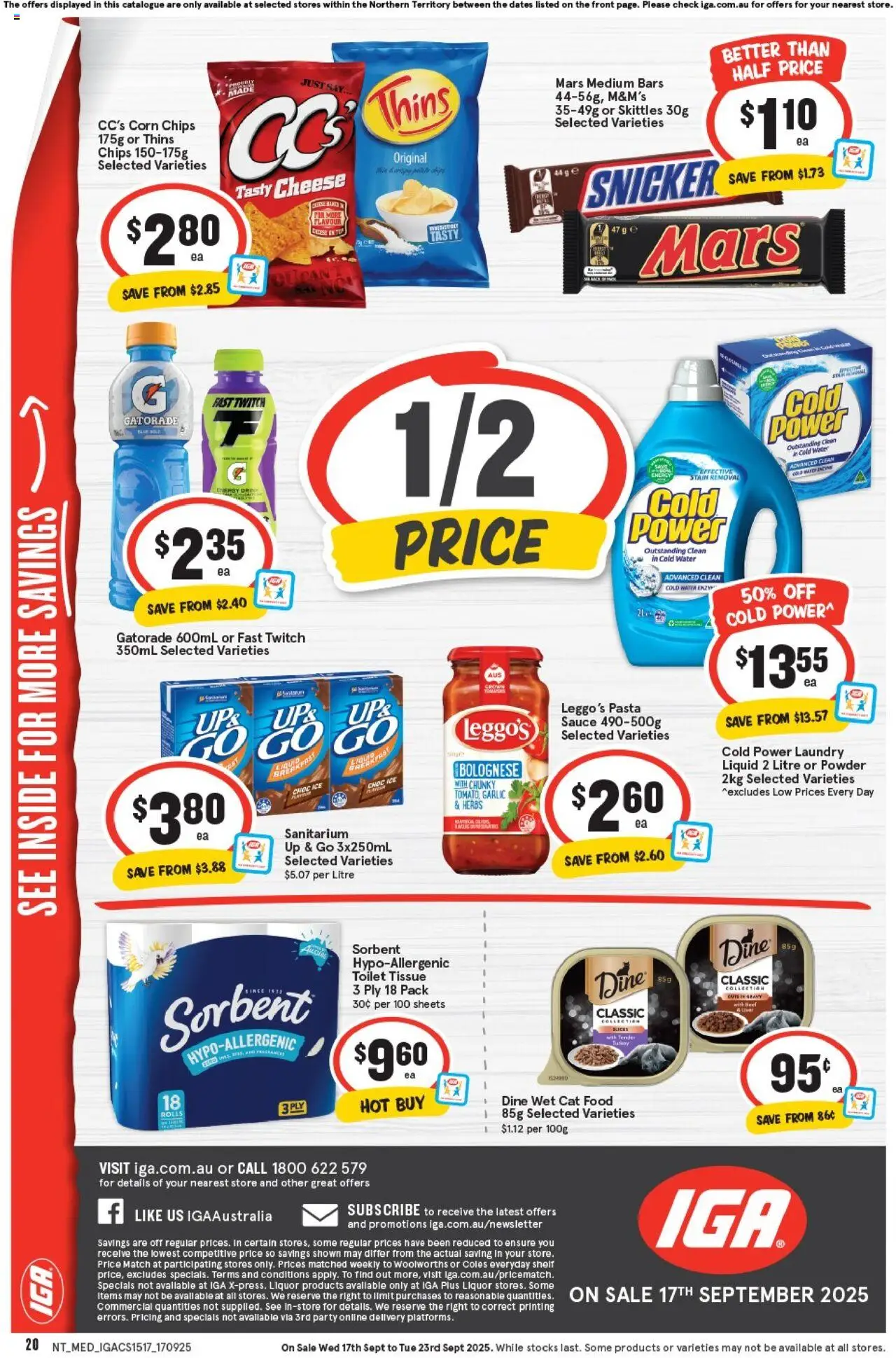 IGA catalogue - valid from 17.09.2025 | Page: 16 | Products: Toilet, Powder, Water, Sauce