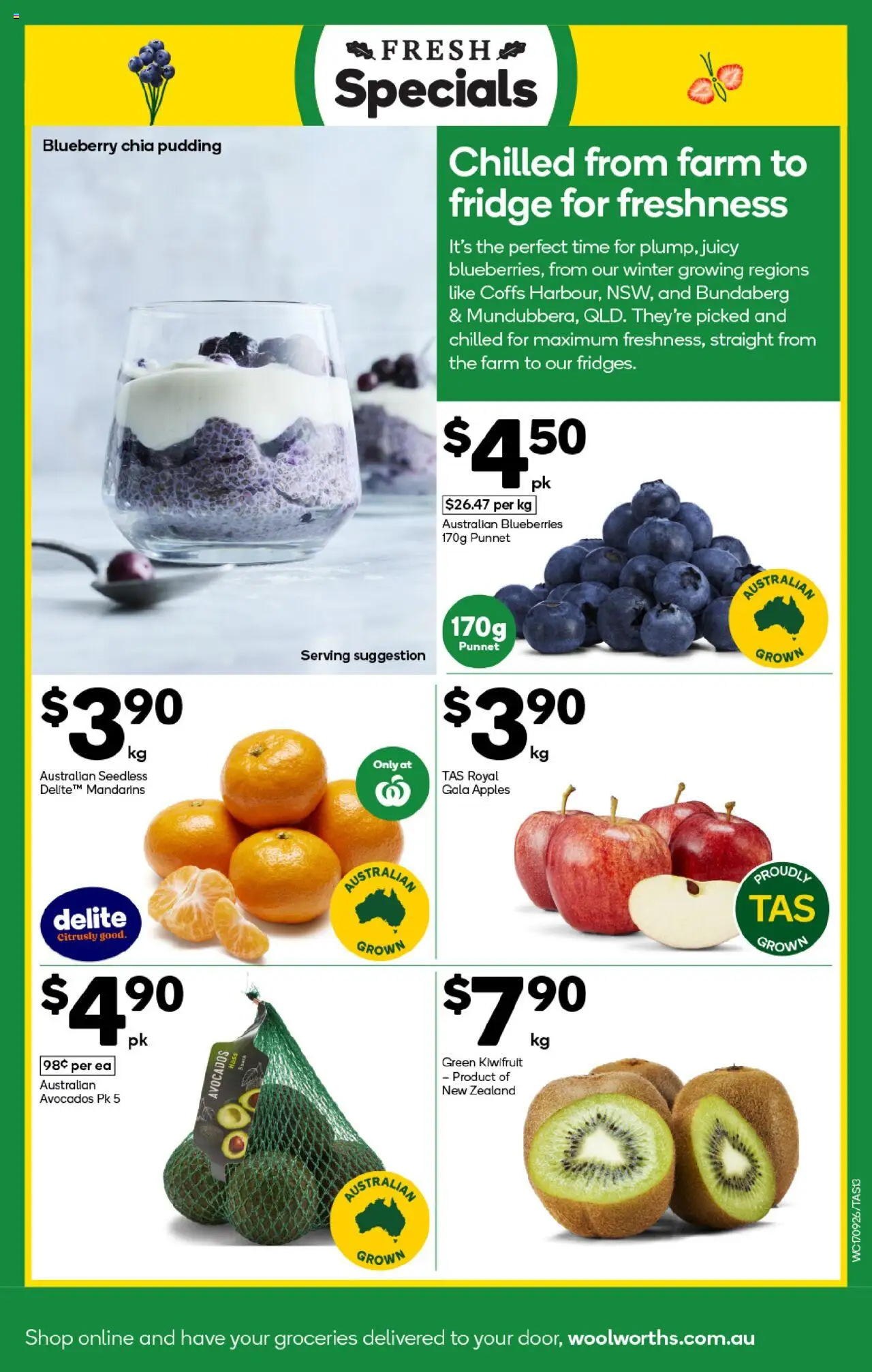 Woolworths catalogue - valid from 17.09.2025 | Page: 13 | Products: Apples, Kiwifruit, Mandarins, Fridge