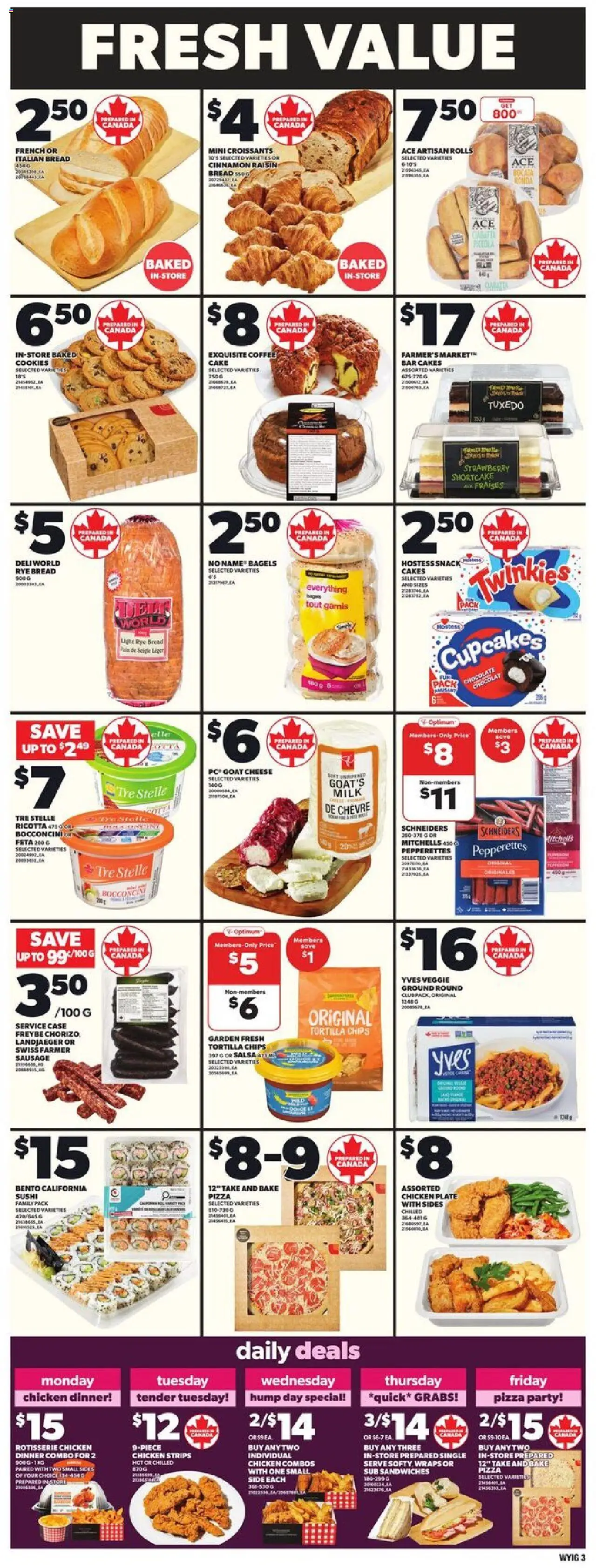 Loblaws flyer valid from 18.09.2025 | Page: 6 | Products: Cookies, Case, Bread, Pizza