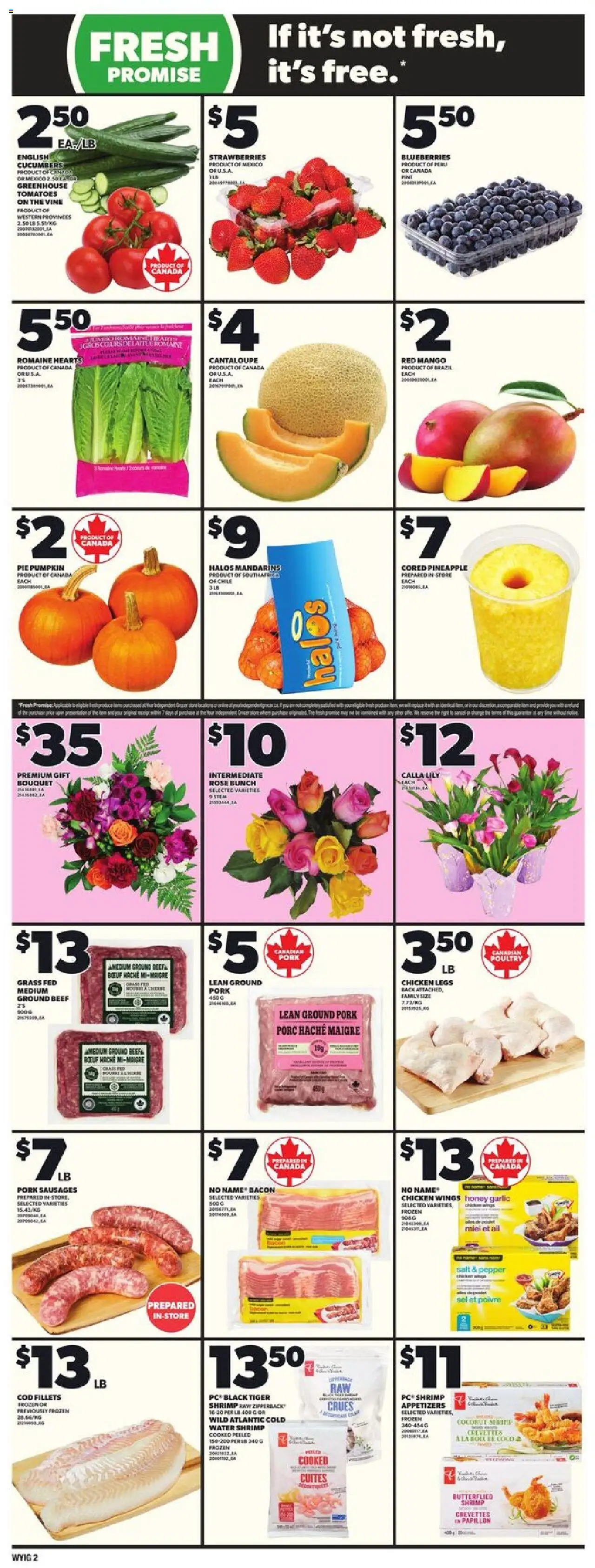 Loblaws flyer valid from 18.09.2025 | Page: 5 | Products: Pineapple, Strawberries, Pumpkin, Chicken