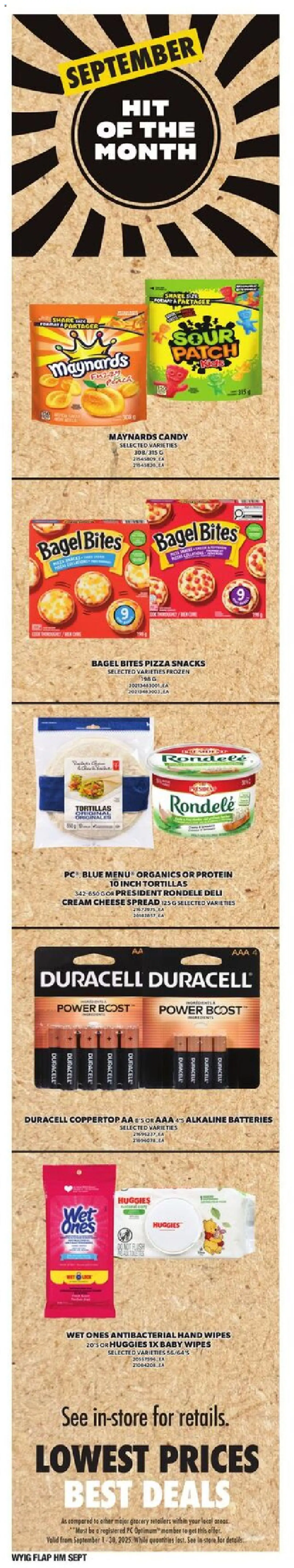Loblaws flyer valid from 18.09.2025 | Page: 7 | Products: Cream, PC, Cheese, Pizza