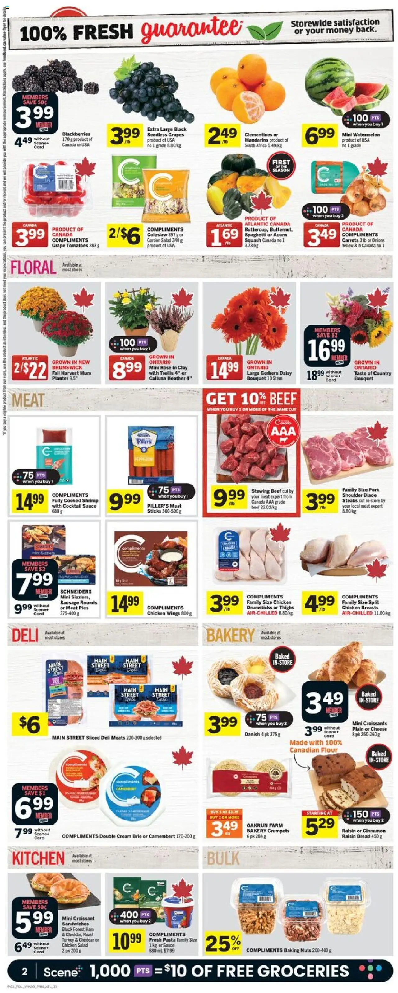 Foodland flyer valid from 11.09.2025 | Page: 3 | Products: Pasta, Salad, Chicken breasts, Bread