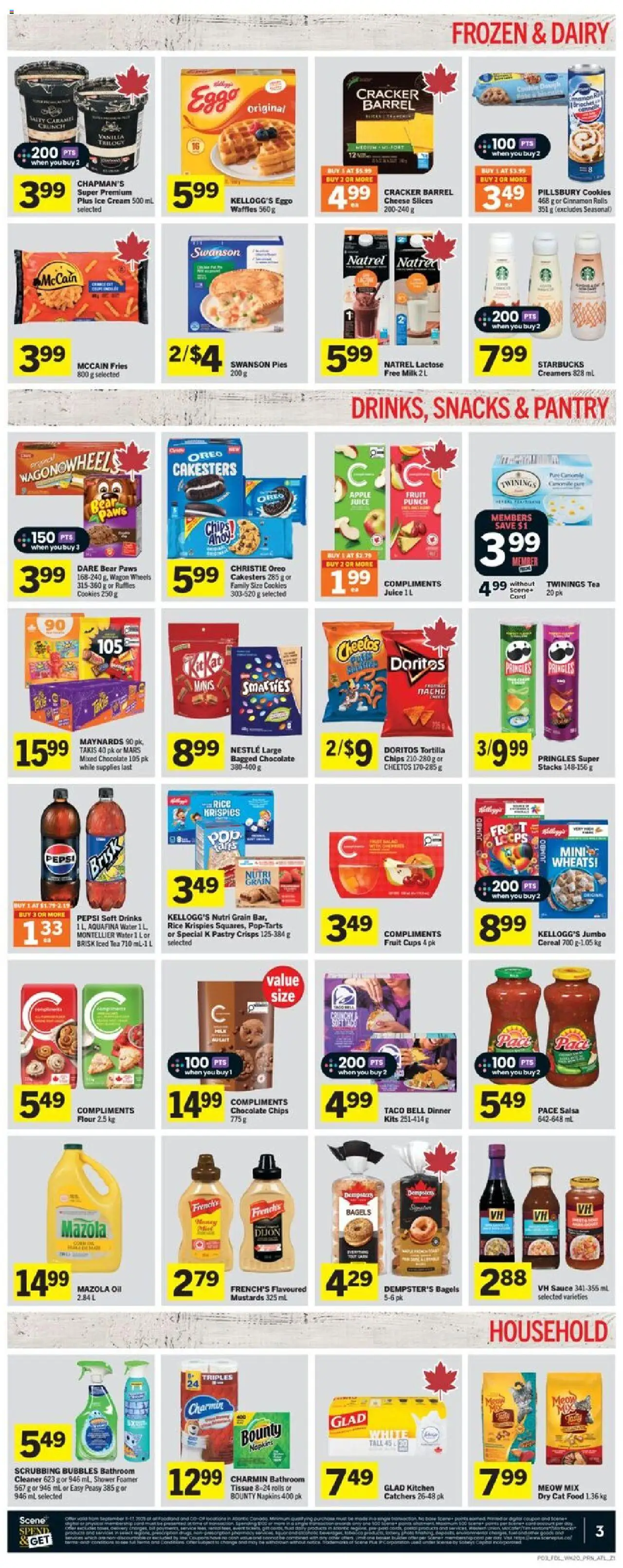 Foodland flyer valid from 11.09.2025 | Page: 4 | Products: Rice, Cookies, Ice cream, Shower