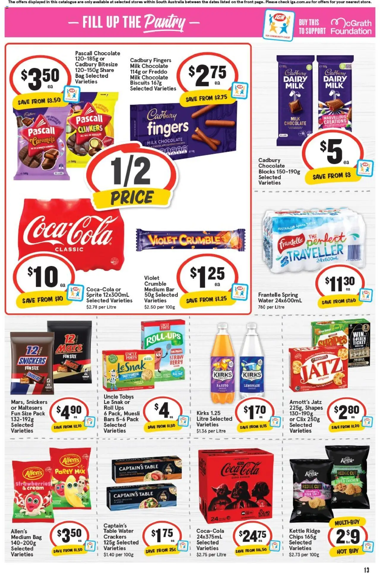 IGA catalogue - valid from 17.09.2025 | Page: 9 | Products: Table, Crackers, Chocolate, Water