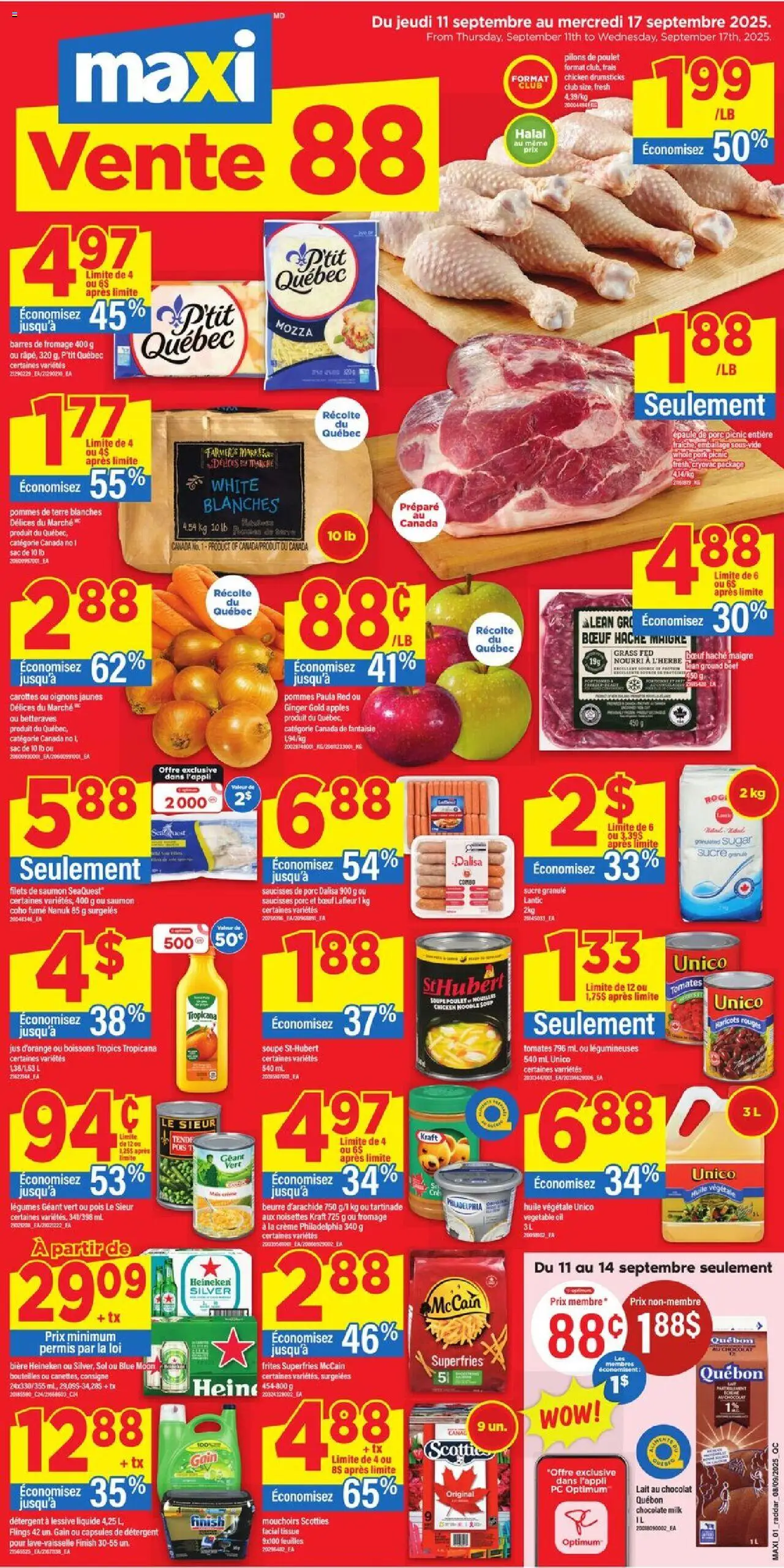 Maxi flyer valid from 11.09.2025 | Page: 1 | Products: Beef, Chocolate, Pork, Apples