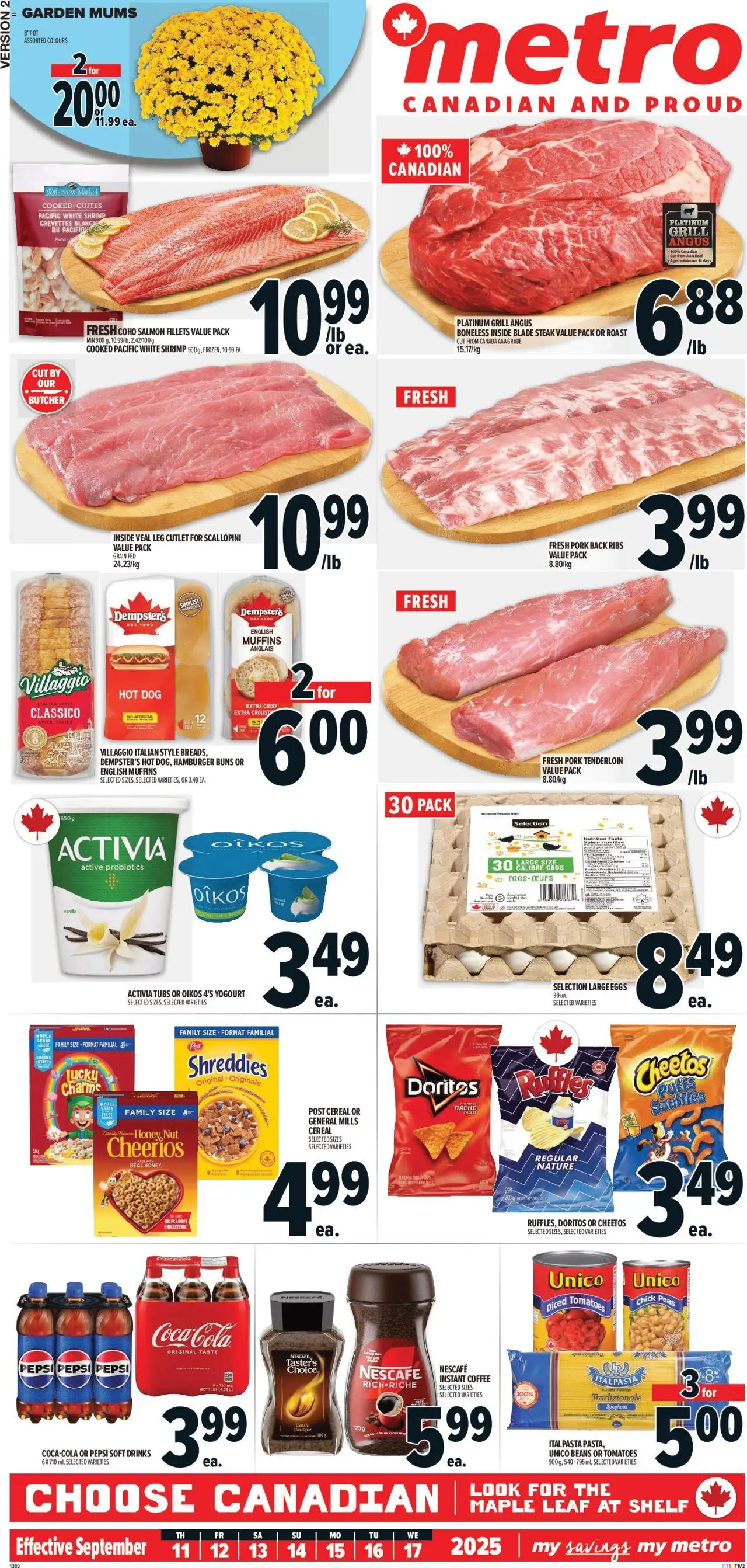 Metro flyer valid from 11.09.2025 | Page: 2 | Products: Pasta, Grill, Coffee, Pork