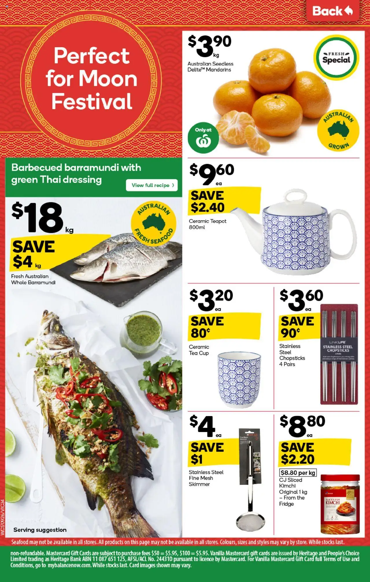 Woolworths catalogue - valid from 17.09.2025 | Page: 32 | Products: Tea, Mandarins, Seafood, Fridge